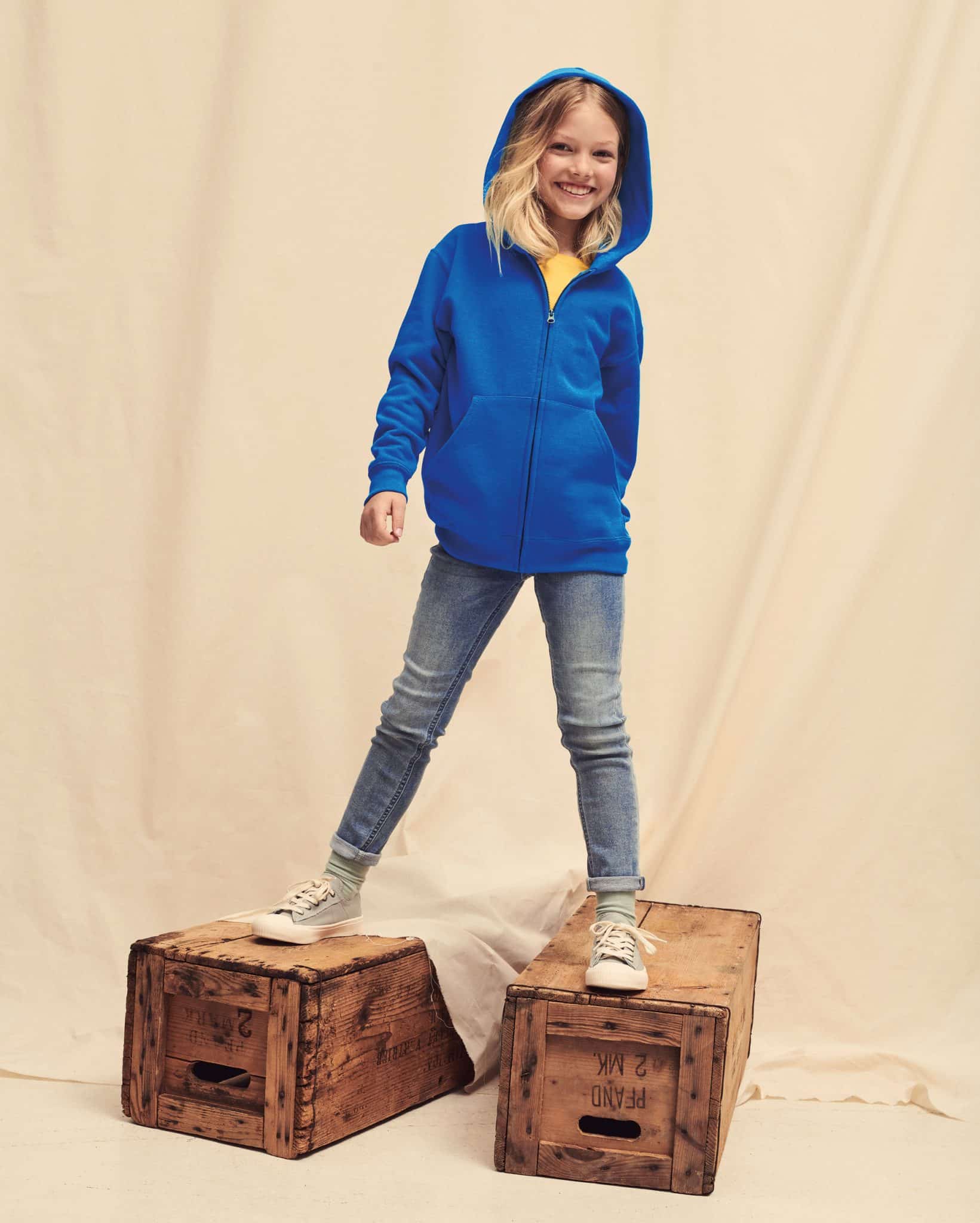 Miniature 1 pour Sweat-shirt enfant zippé capuche Classic (62-045-0)