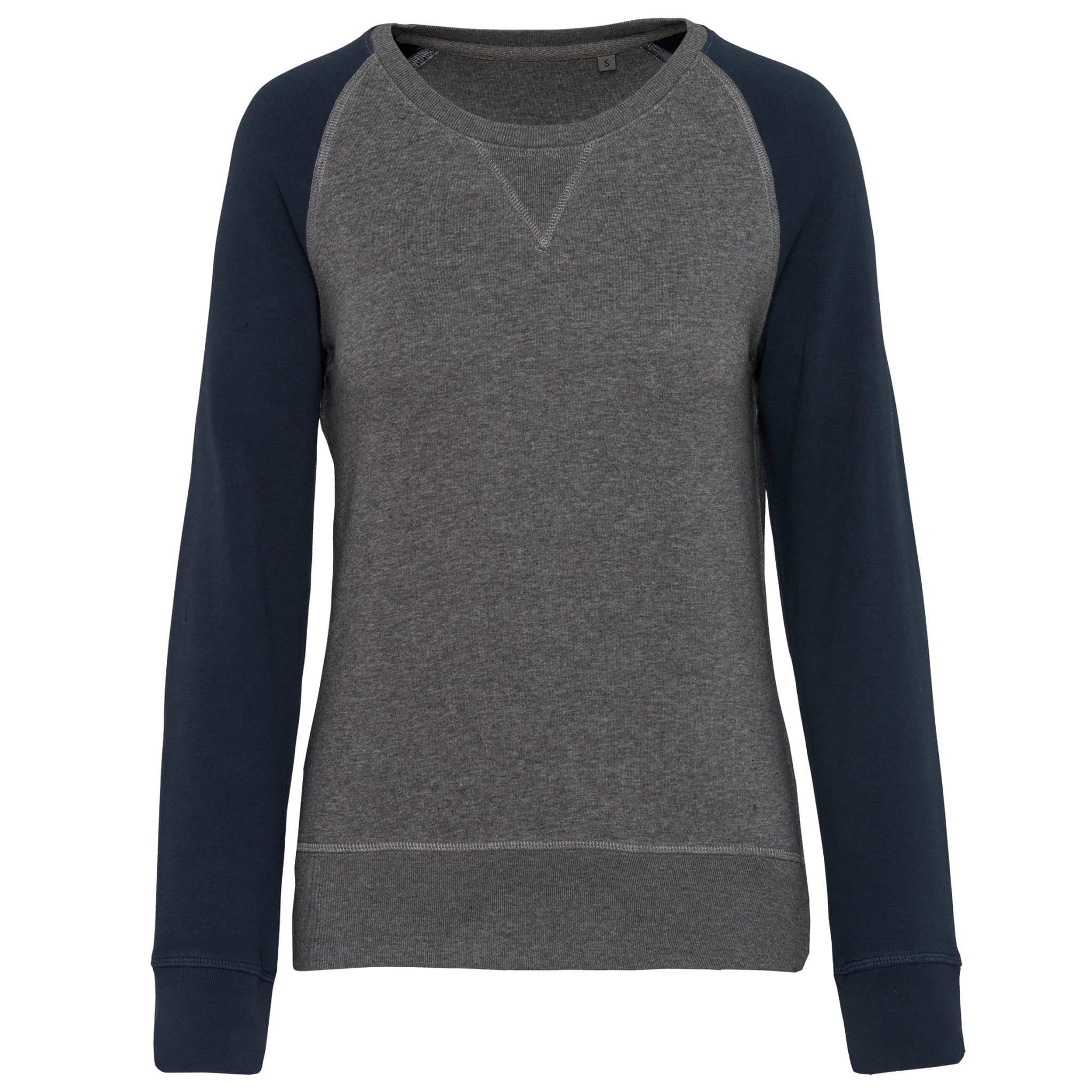Miniature 10 pour Sweat-shirt French Terry Bio bicolore col rond manches raglan femme