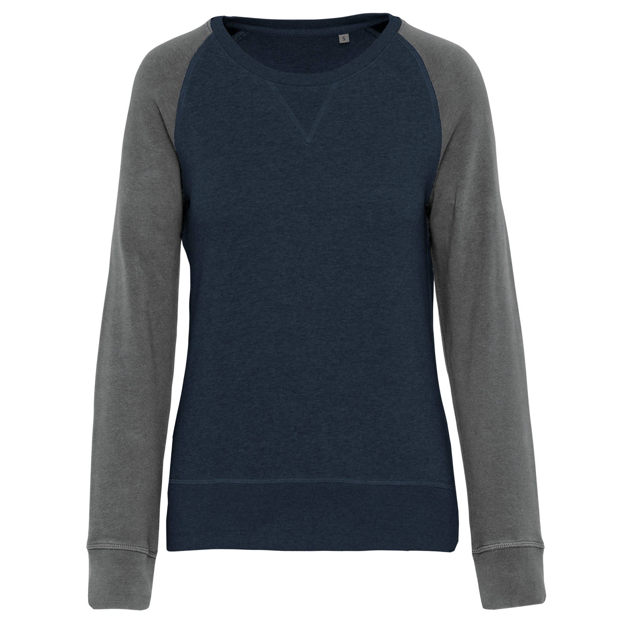 Miniature 8 pour Sweat-shirt French Terry Bio bicolore col rond manches raglan femme