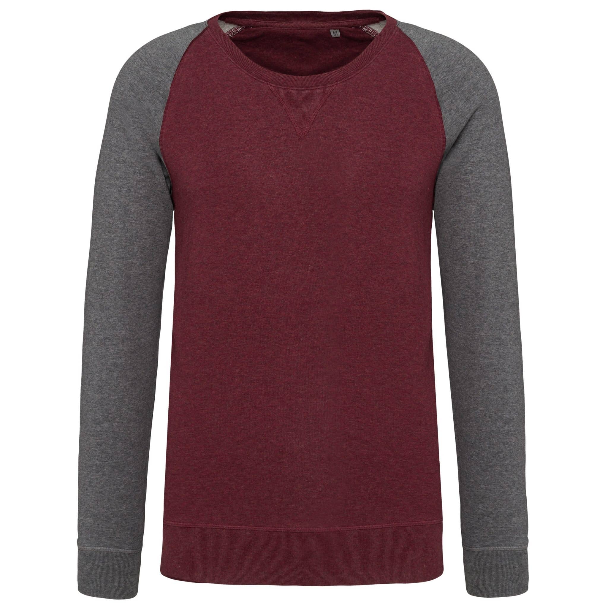 Miniature 12 pour Sweat-shirt French Terry Bio bicolore col rond manches raglan homme