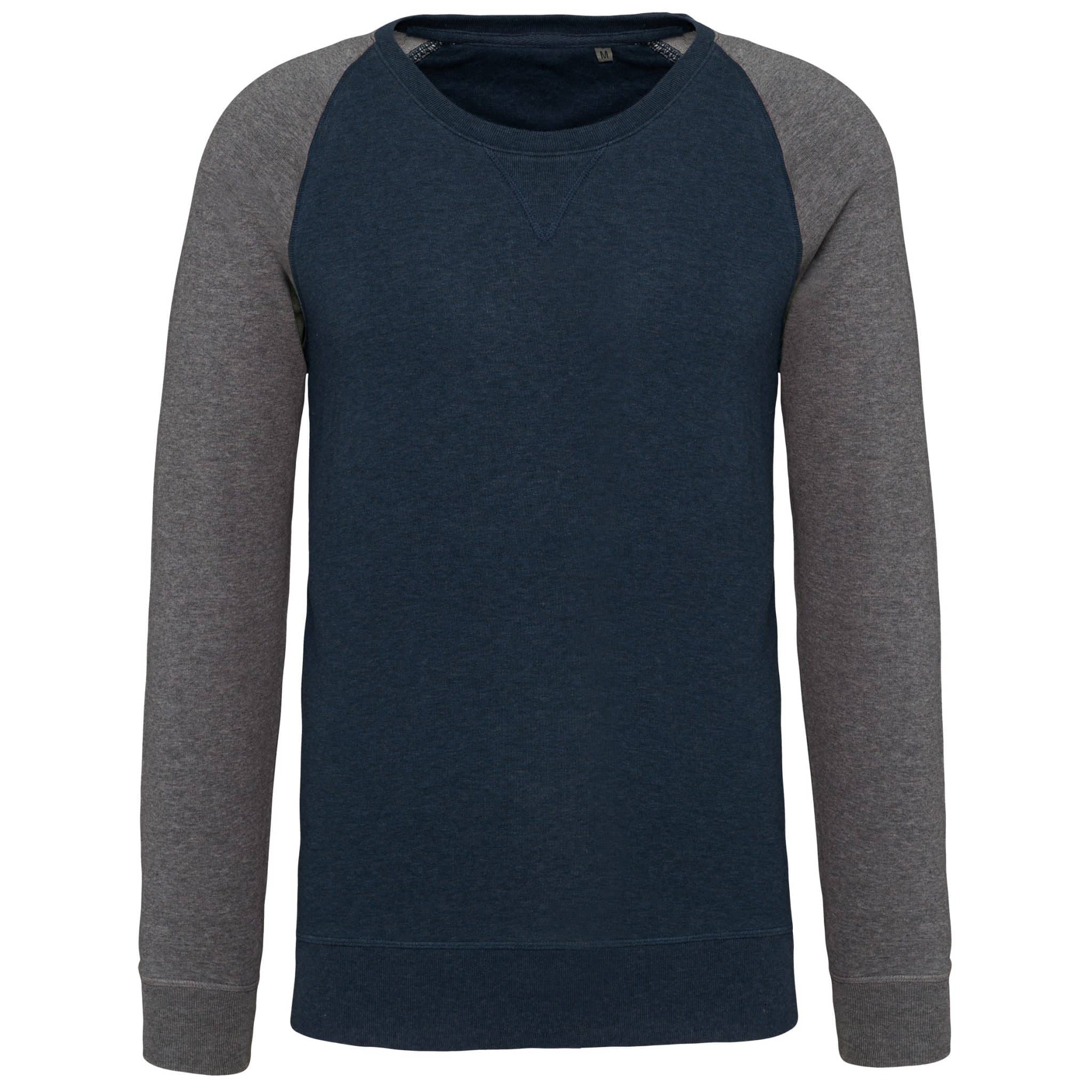 Miniature 9 pour Sweat-shirt French Terry Bio bicolore col rond manches raglan homme