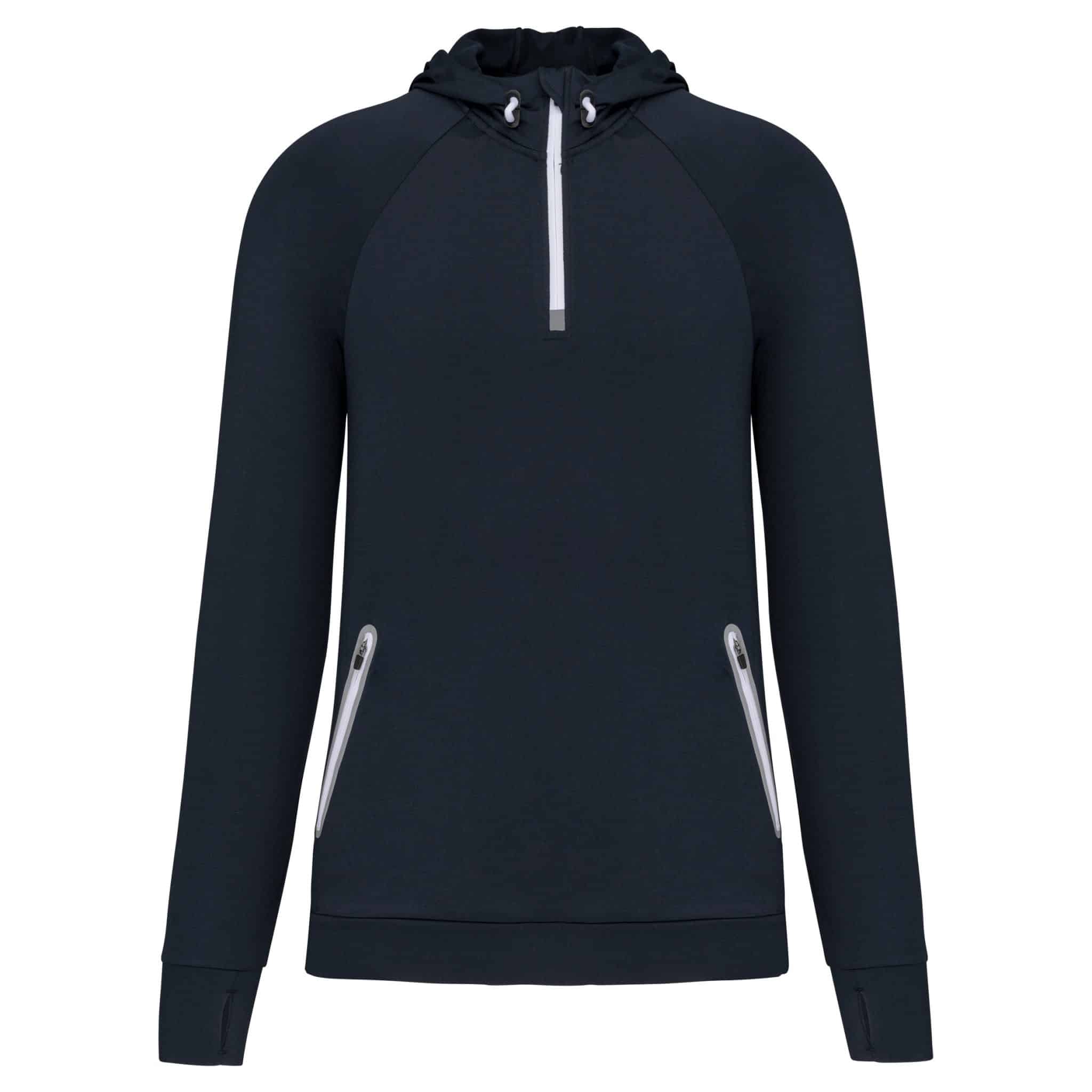 Miniature 16 pour Sweat-shirt à capuche 1/4 zip sport unisexe