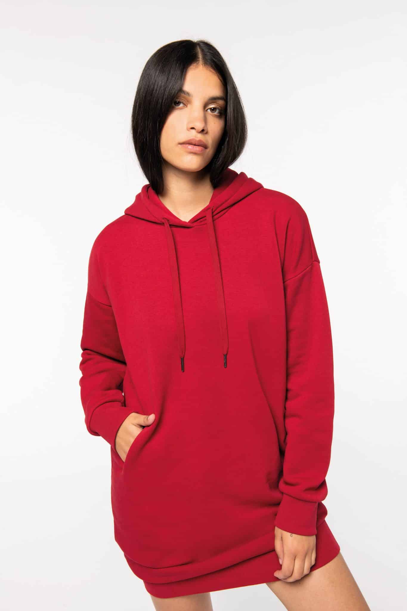 Miniature 3 pour Robe sweat-shirt écoresponsable à capuche femme