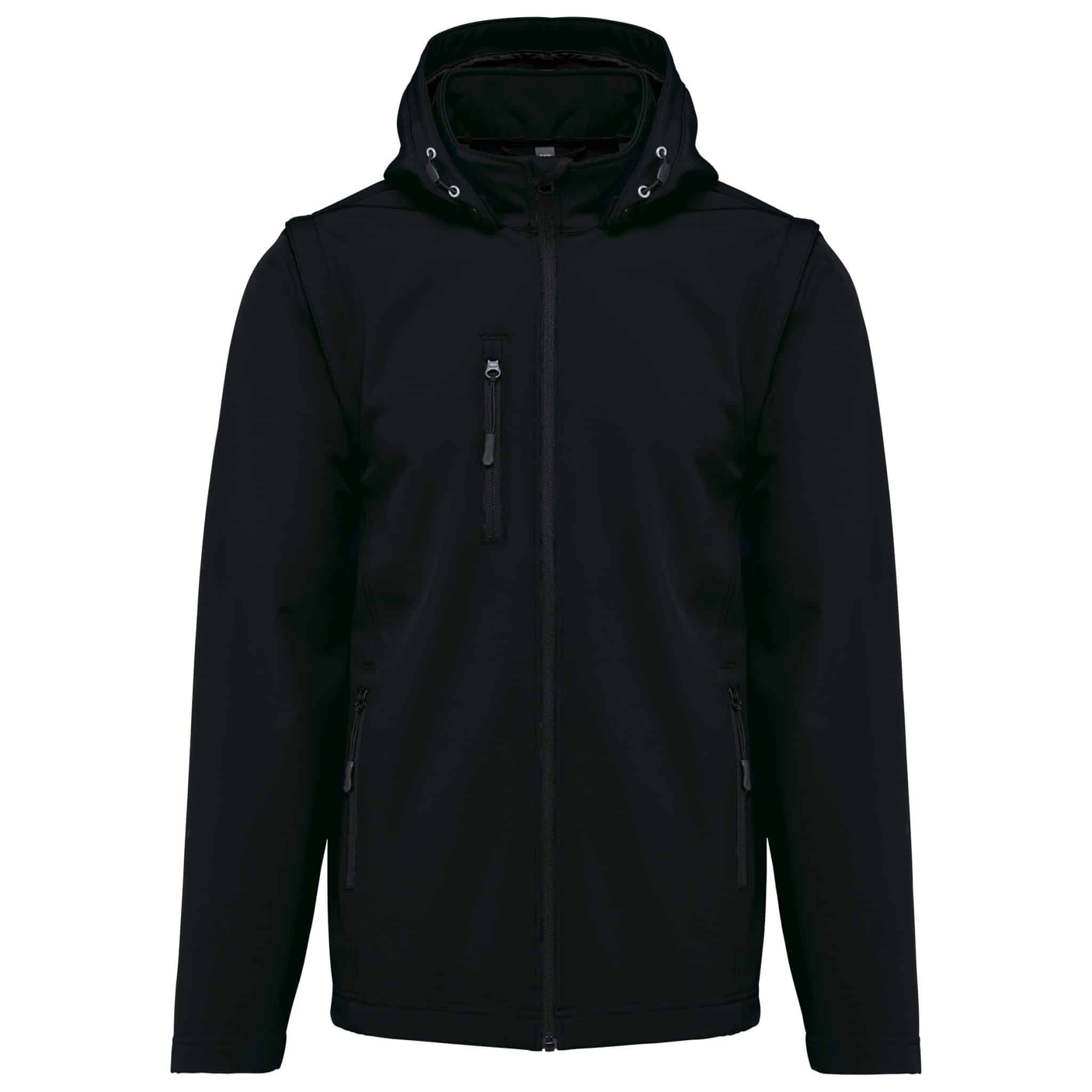 Miniature 22 pour Veste Softshell 3 couches à capuche avec manches amovibles unisexe