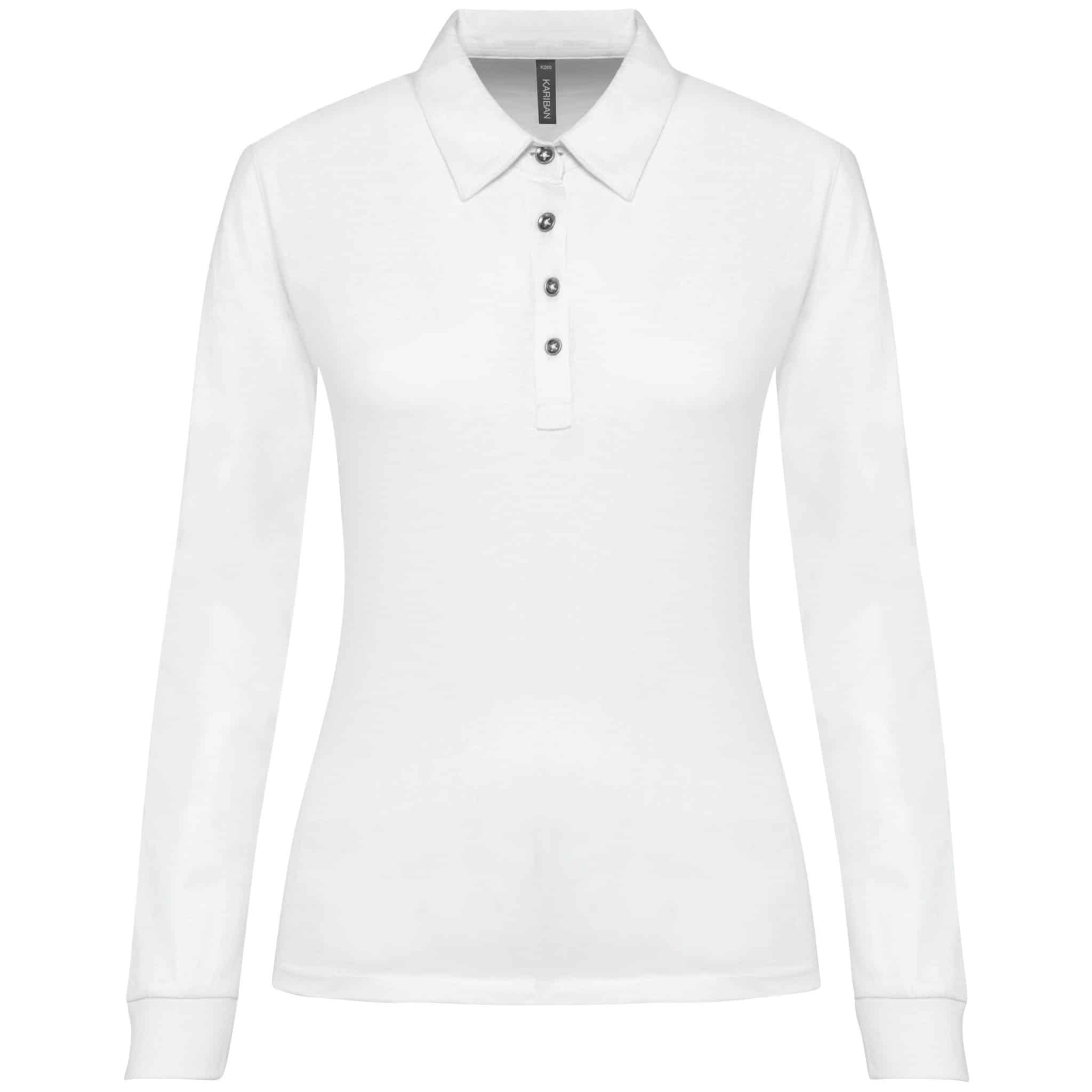 Miniature 17 pour Polo jersey manches longues femme