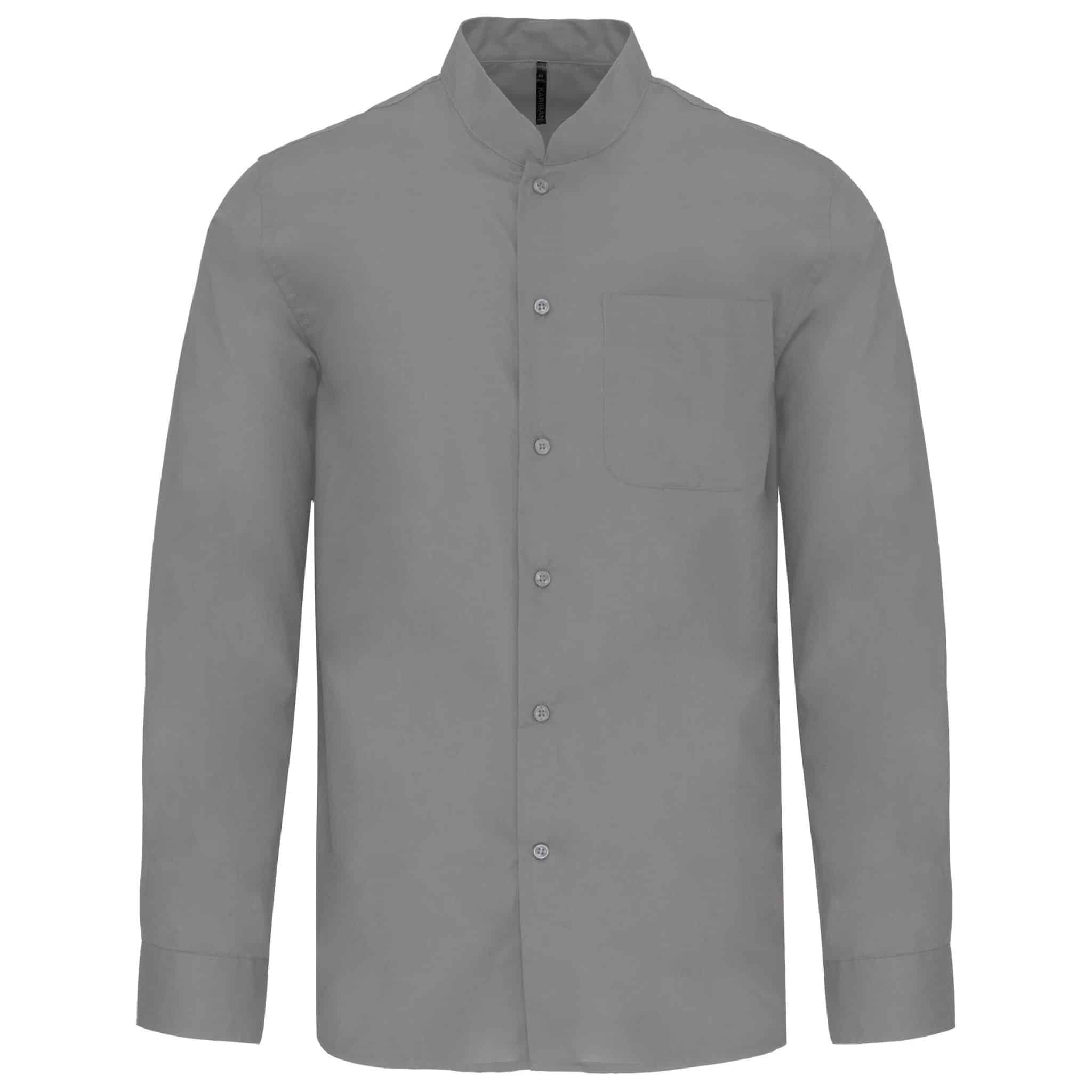 Miniature 15 pour Chemise col mao manches longues