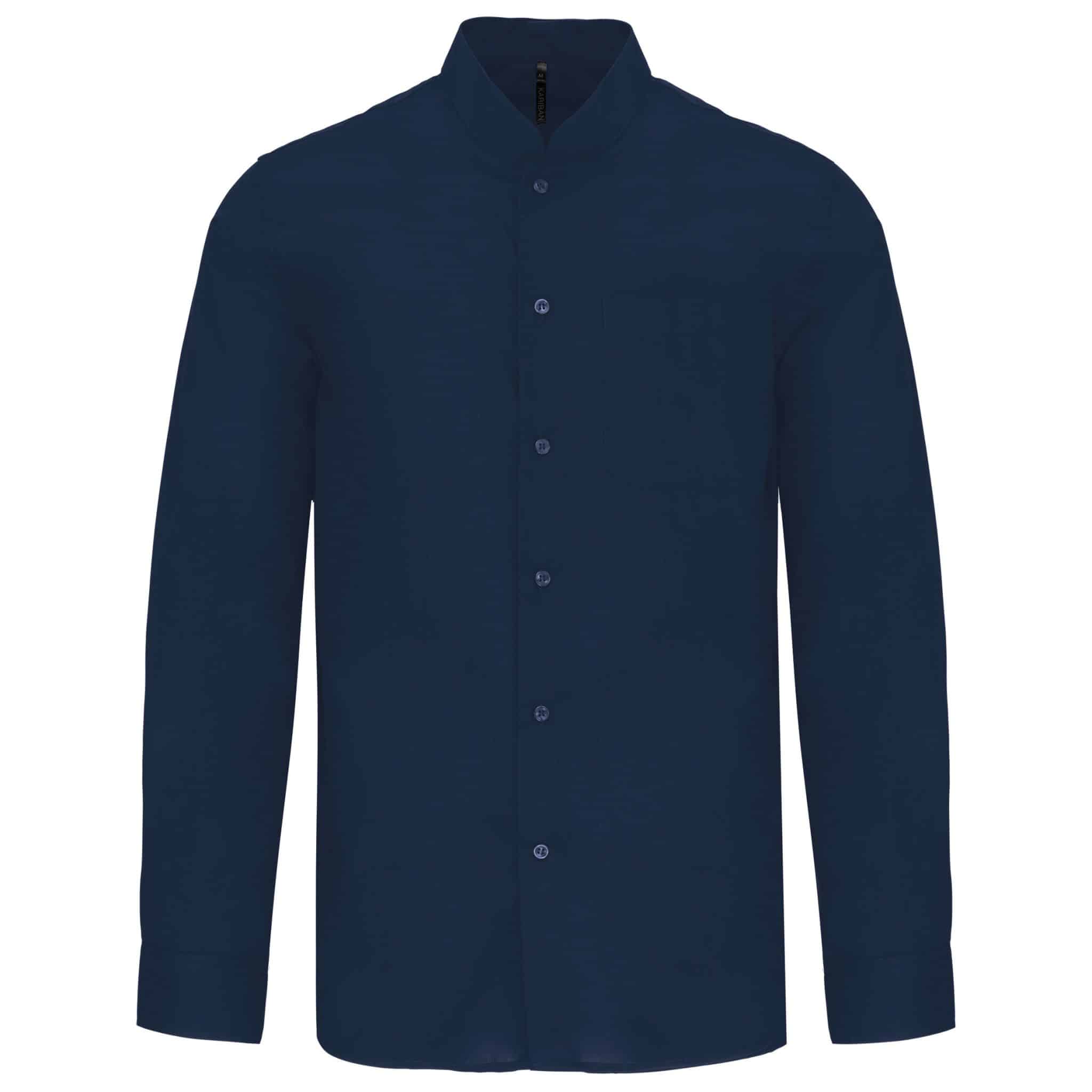 Miniature 14 pour Chemise col mao manches longues