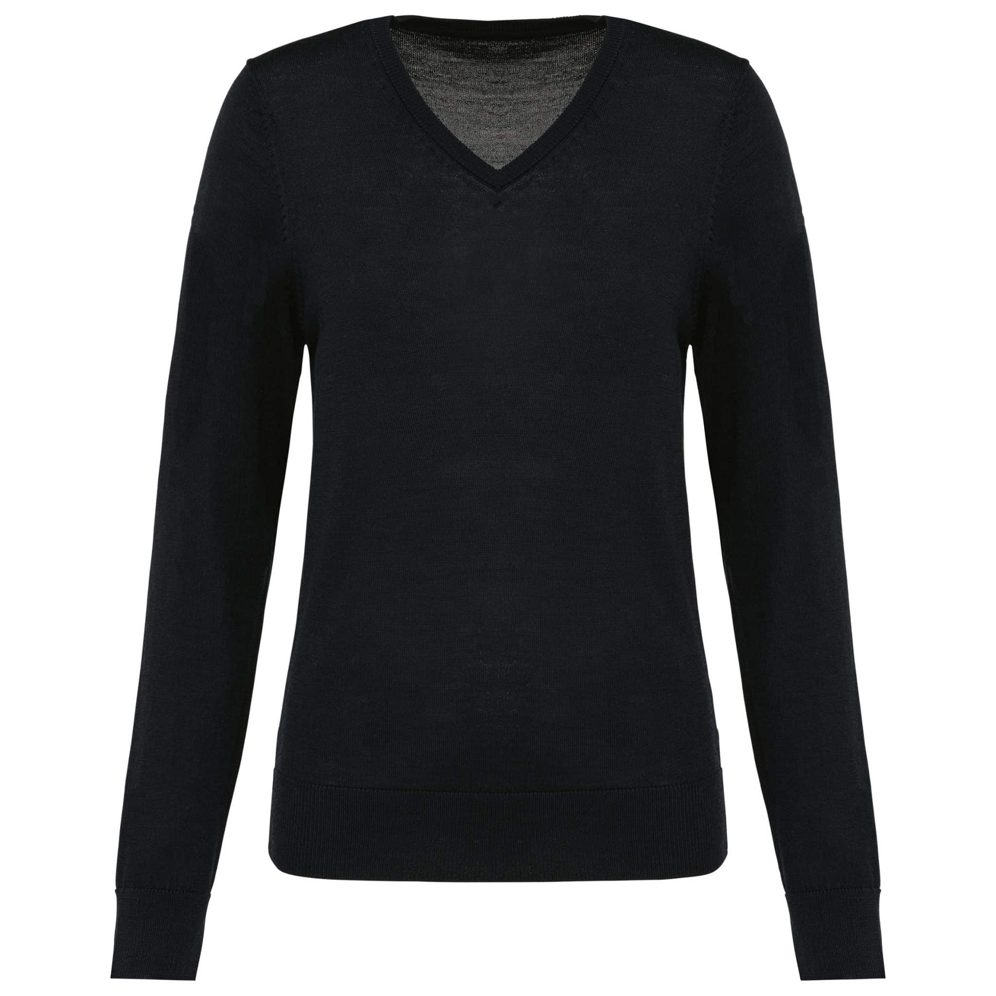 Miniature 12 pour Pull Mérinos col V femme