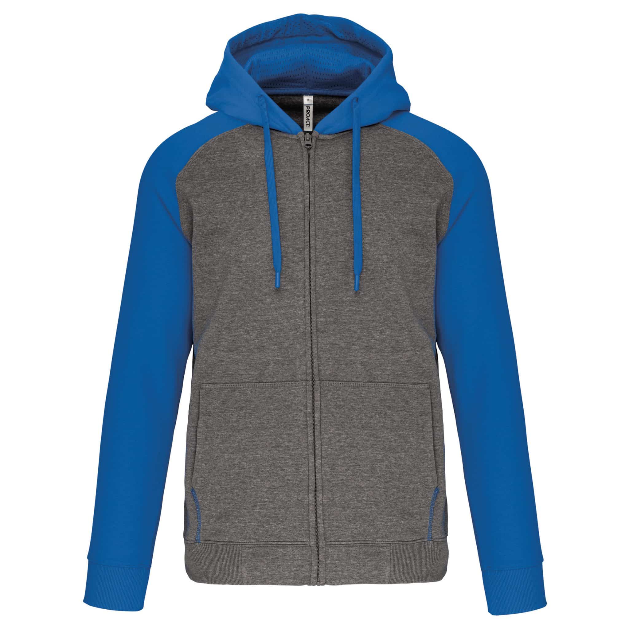 Miniature 16 pour Veste molleton zippée capuche bicolore unisexe