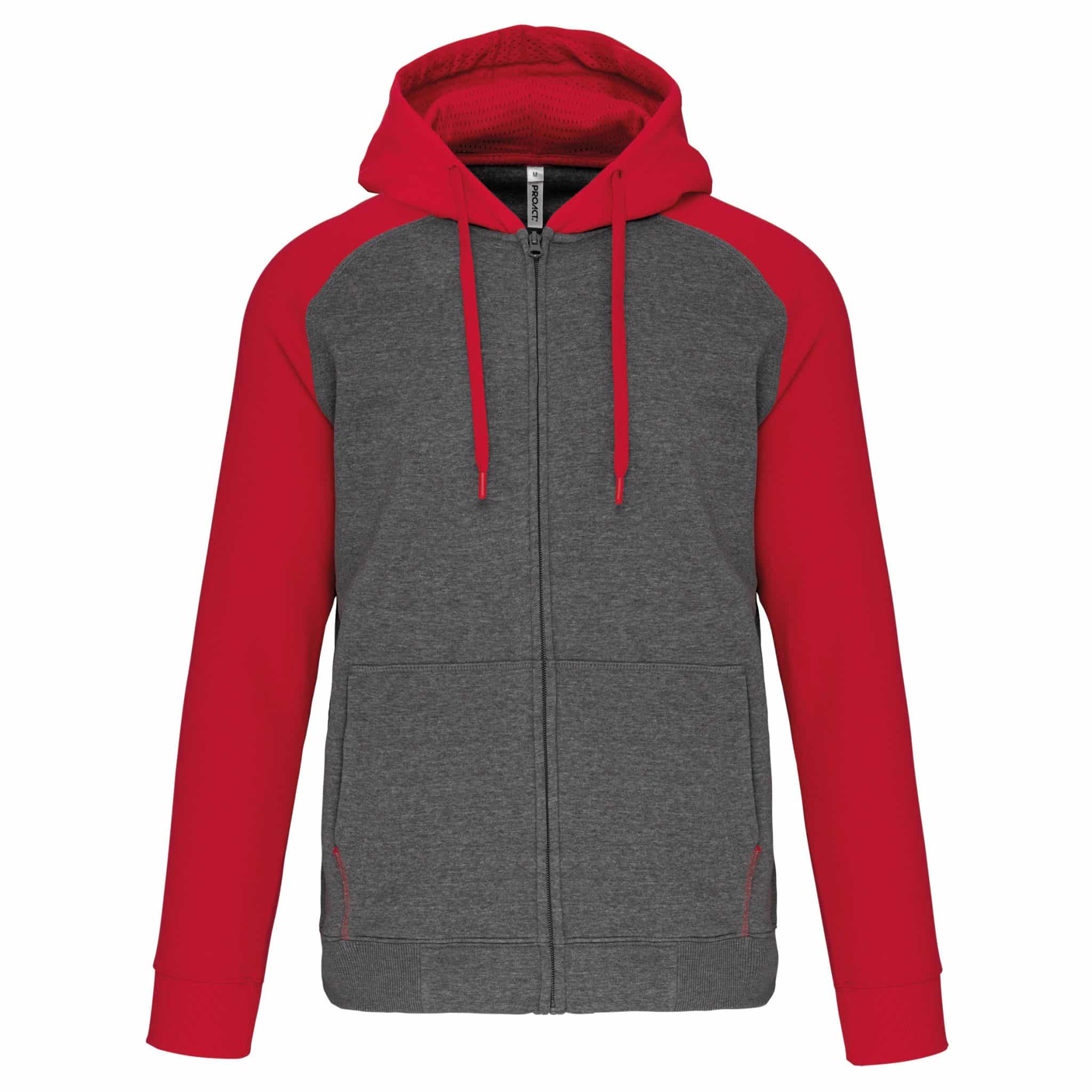 Miniature 15 pour Veste molleton zippée capuche bicolore unisexe
