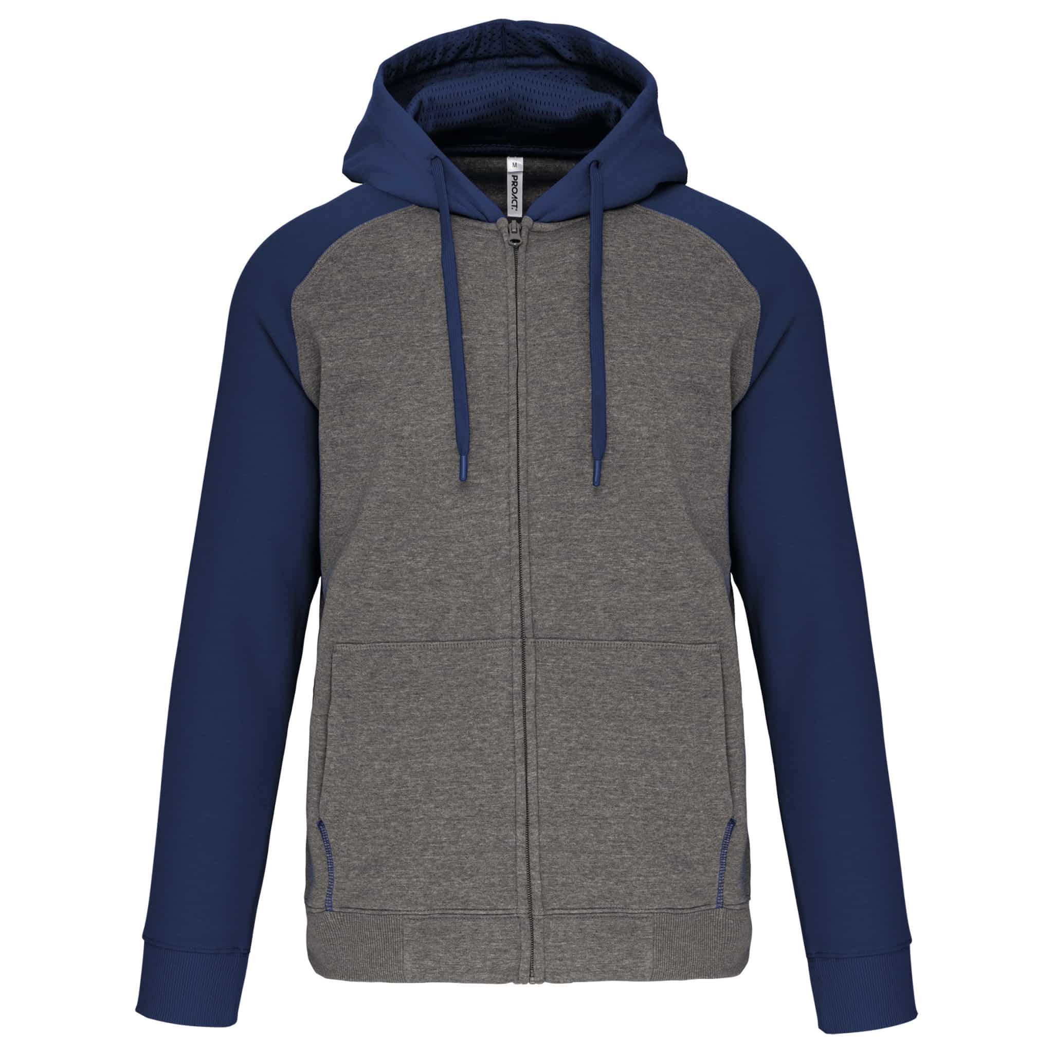 Miniature 14 pour Veste molleton zippée capuche bicolore unisexe