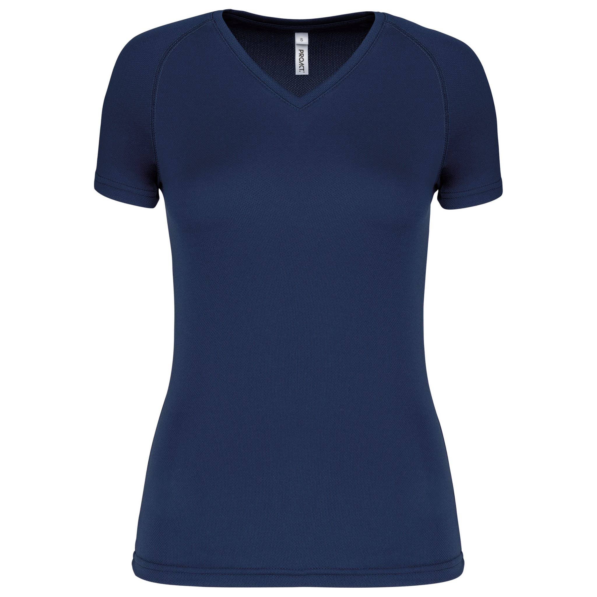 Miniature 20 pour T-shirt de sport manches courtes col v femme