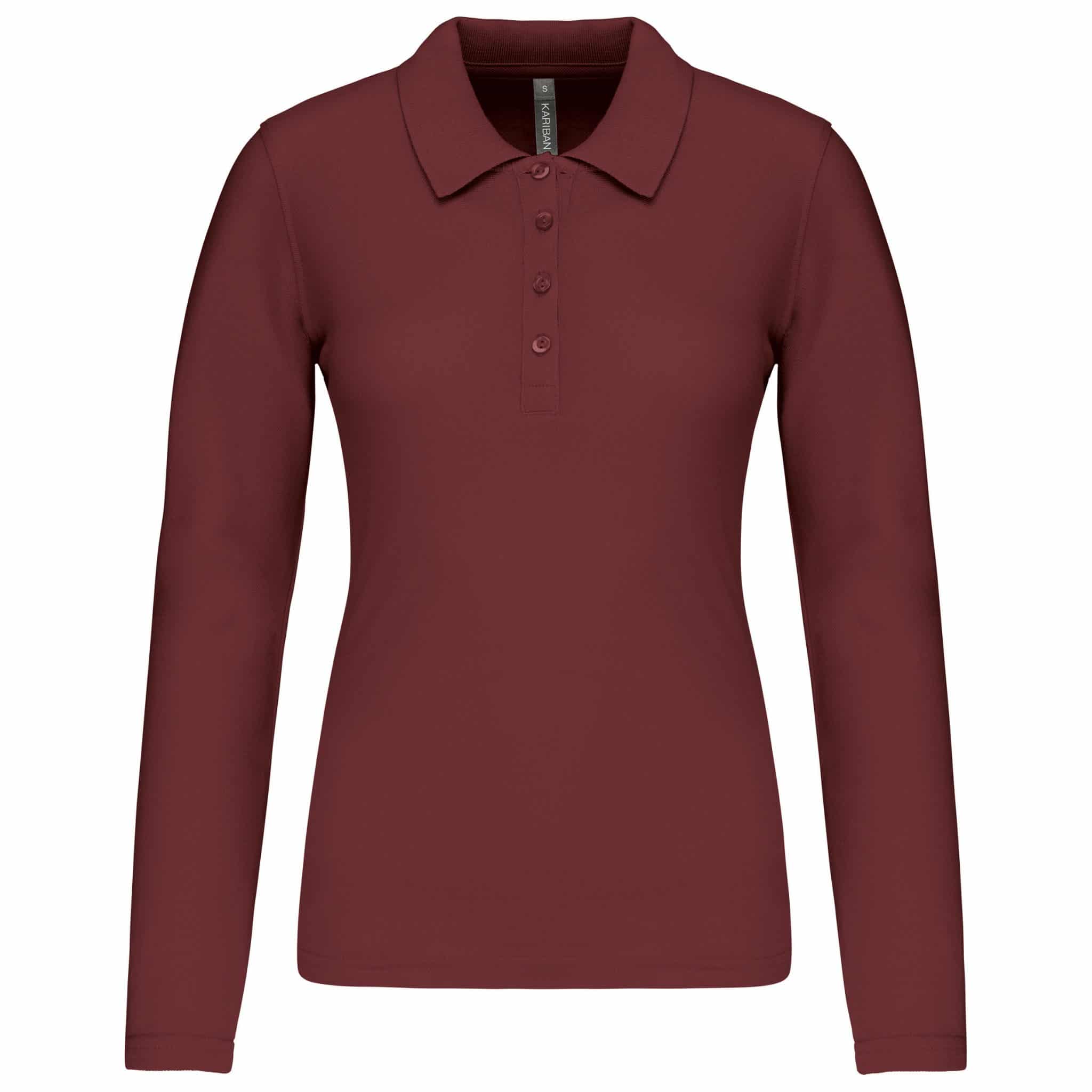 Miniature 24 pour Polo piqué manches longues femme