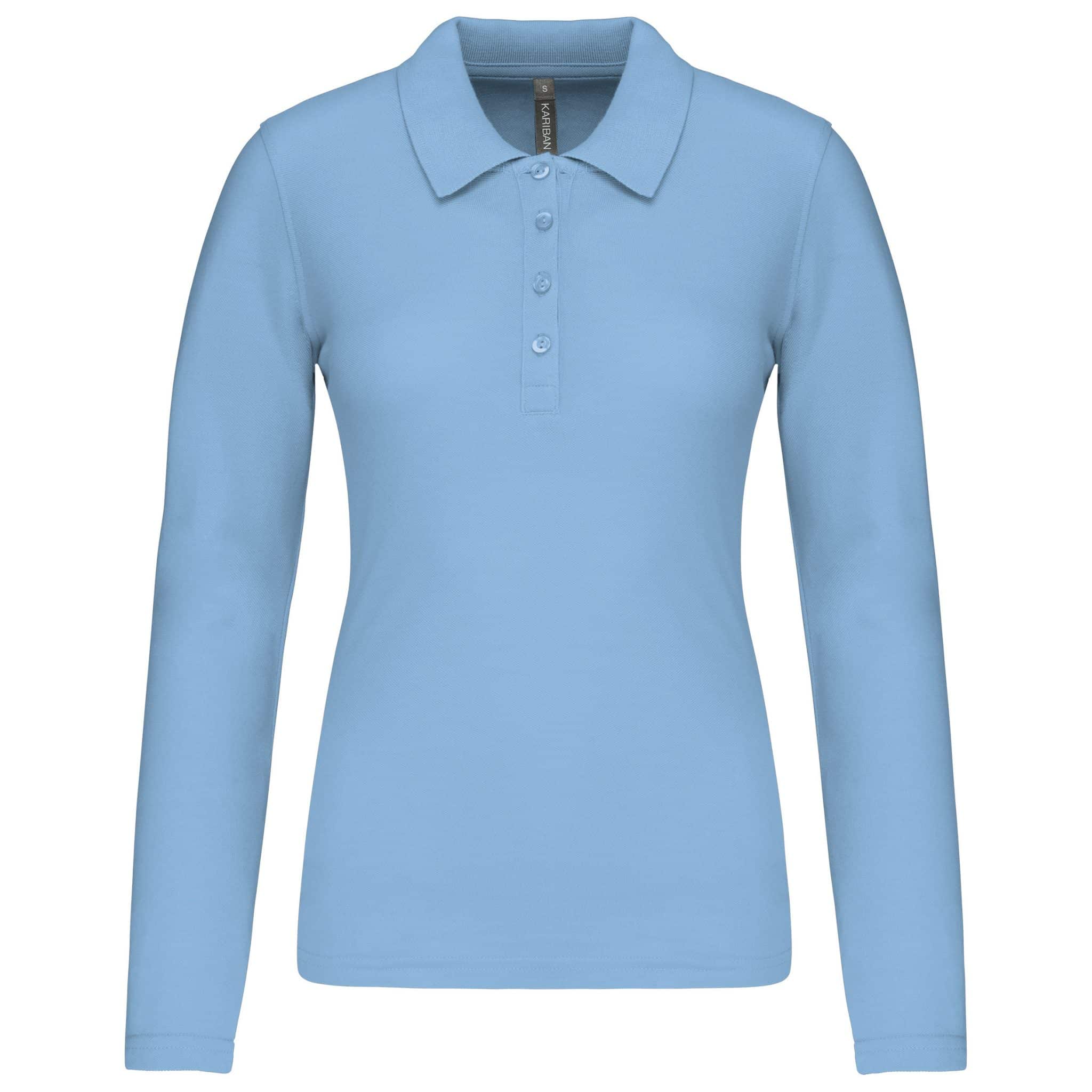 Miniature 21 pour Polo piqué manches longues femme
