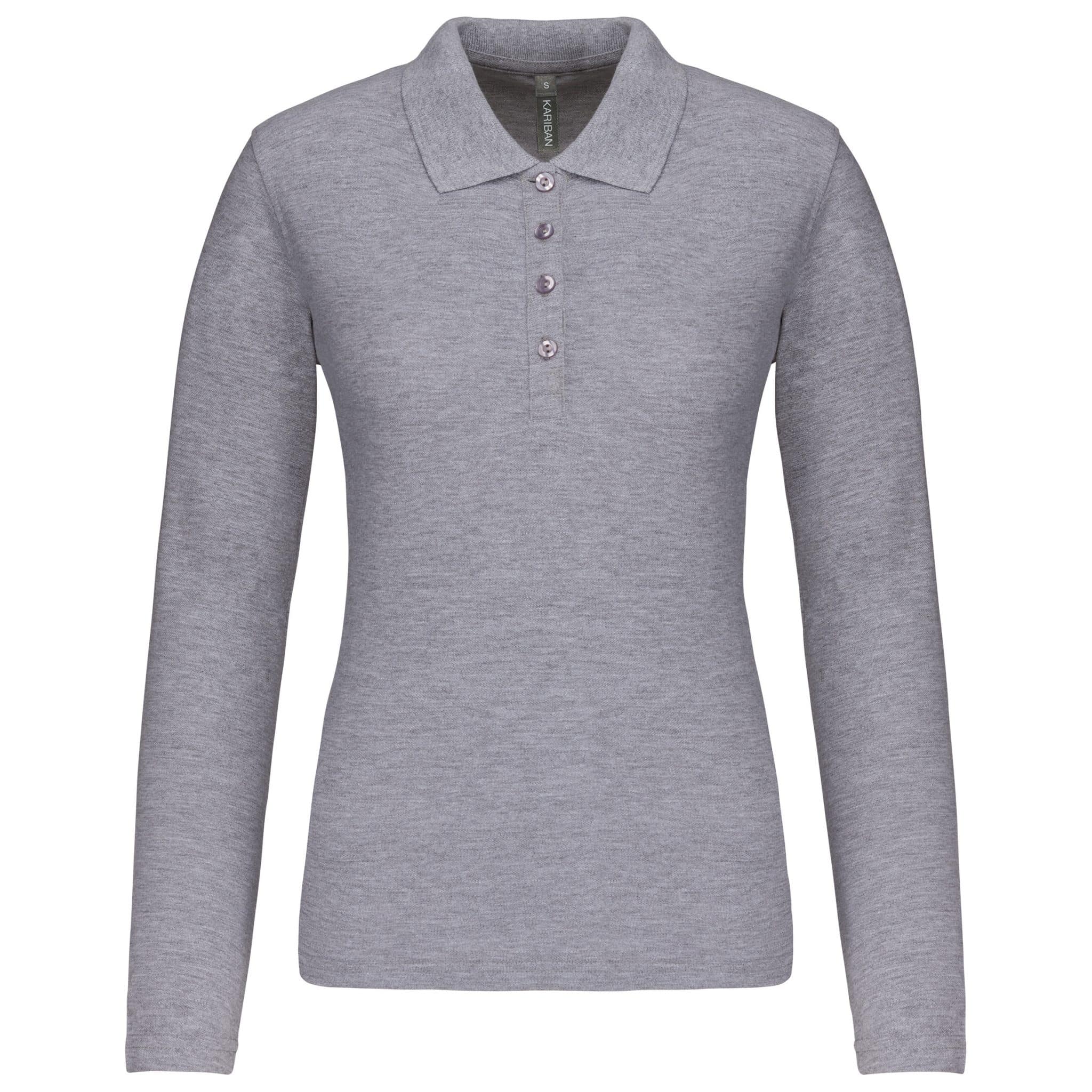 Miniature 19 pour Polo piqué manches longues femme