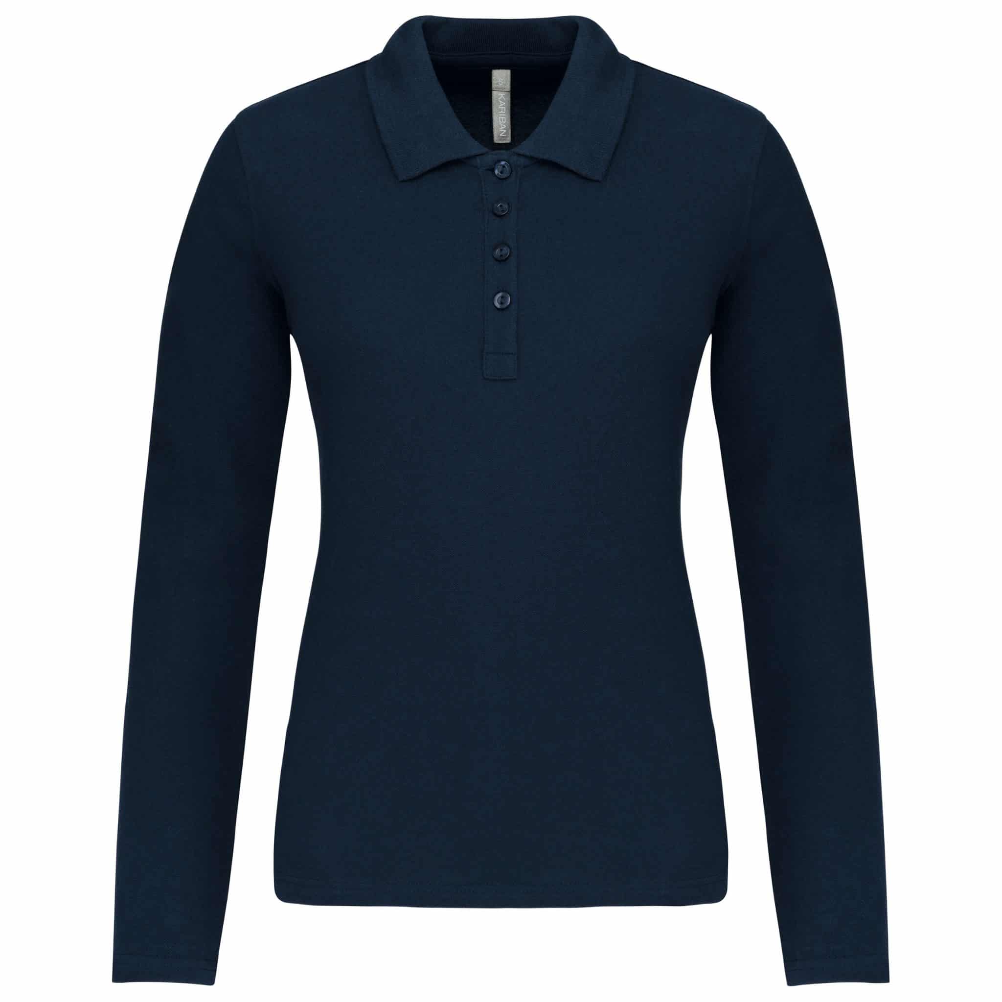 Miniature 17 pour Polo piqué manches longues femme