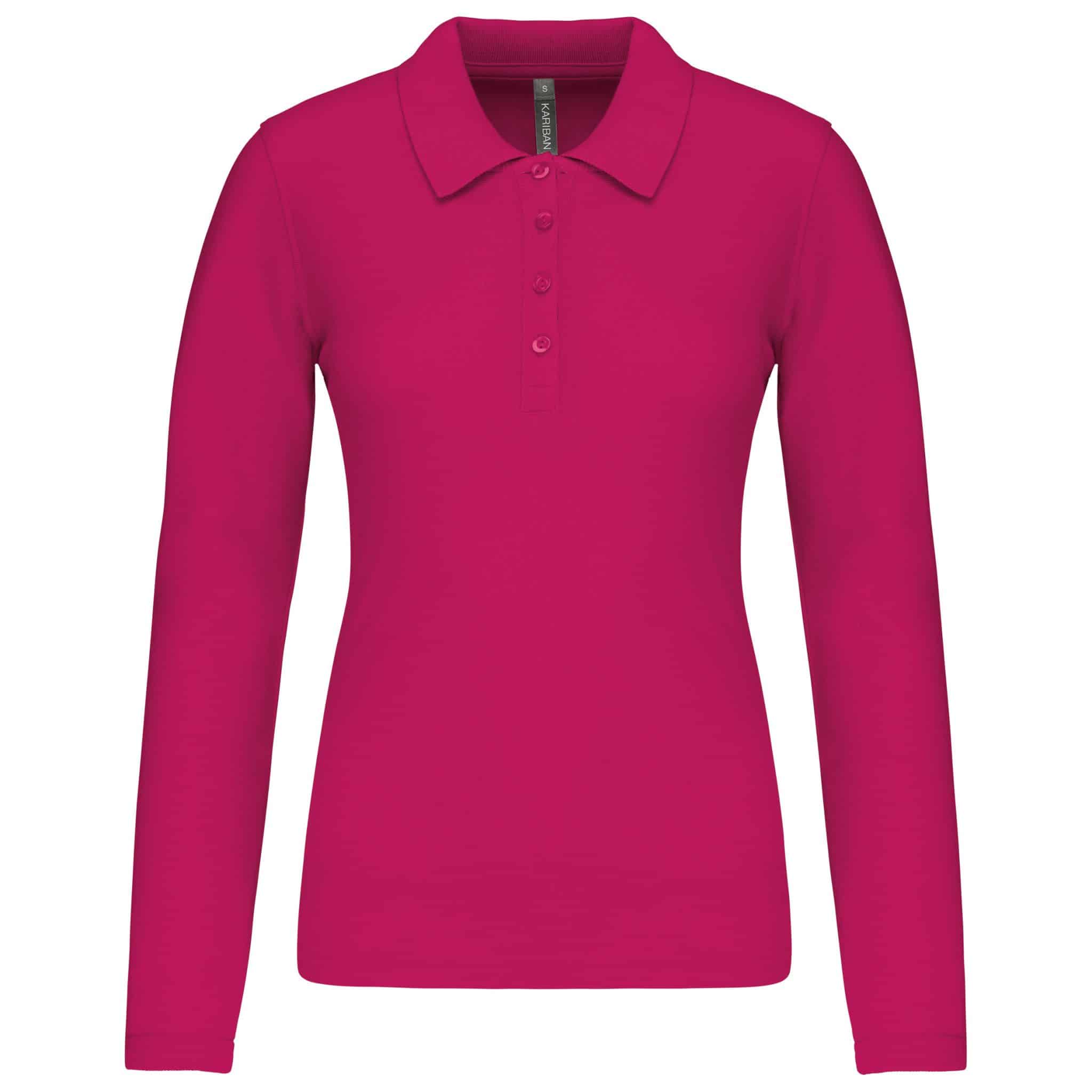 Miniature 14 pour Polo piqué manches longues femme