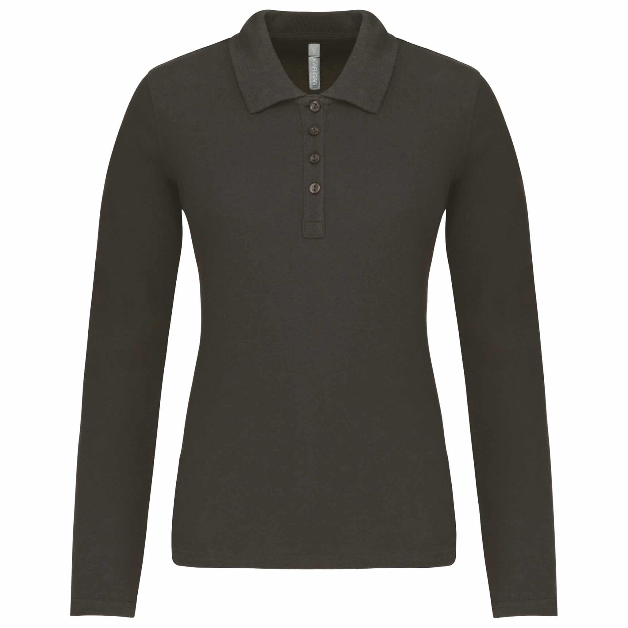 Miniature 12 pour Polo piqué manches longues femme