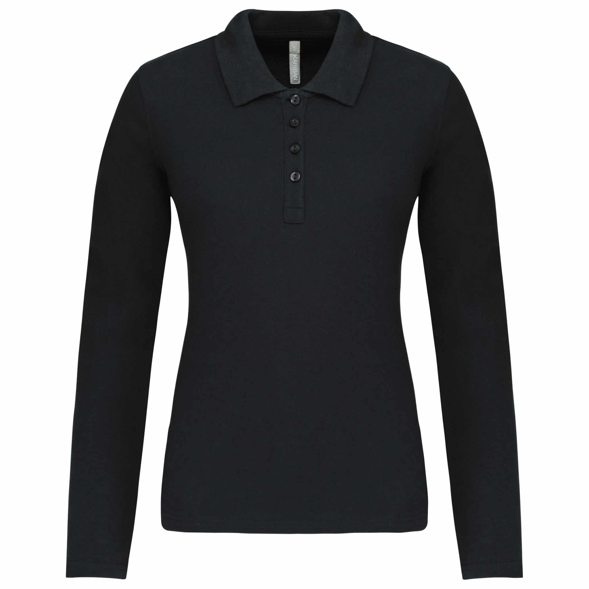 Miniature 11 pour Polo piqué manches longues femme
