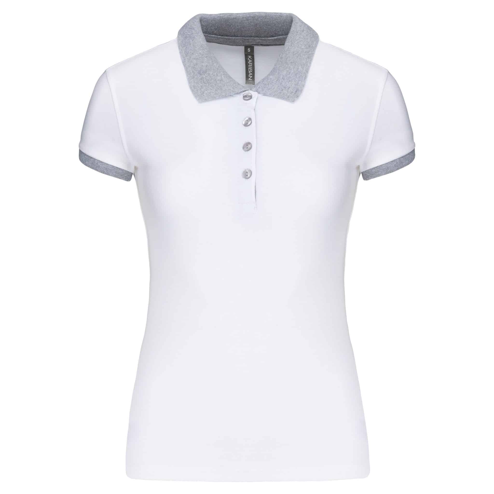 Miniature 15 pour Polo piqué bicolore femme