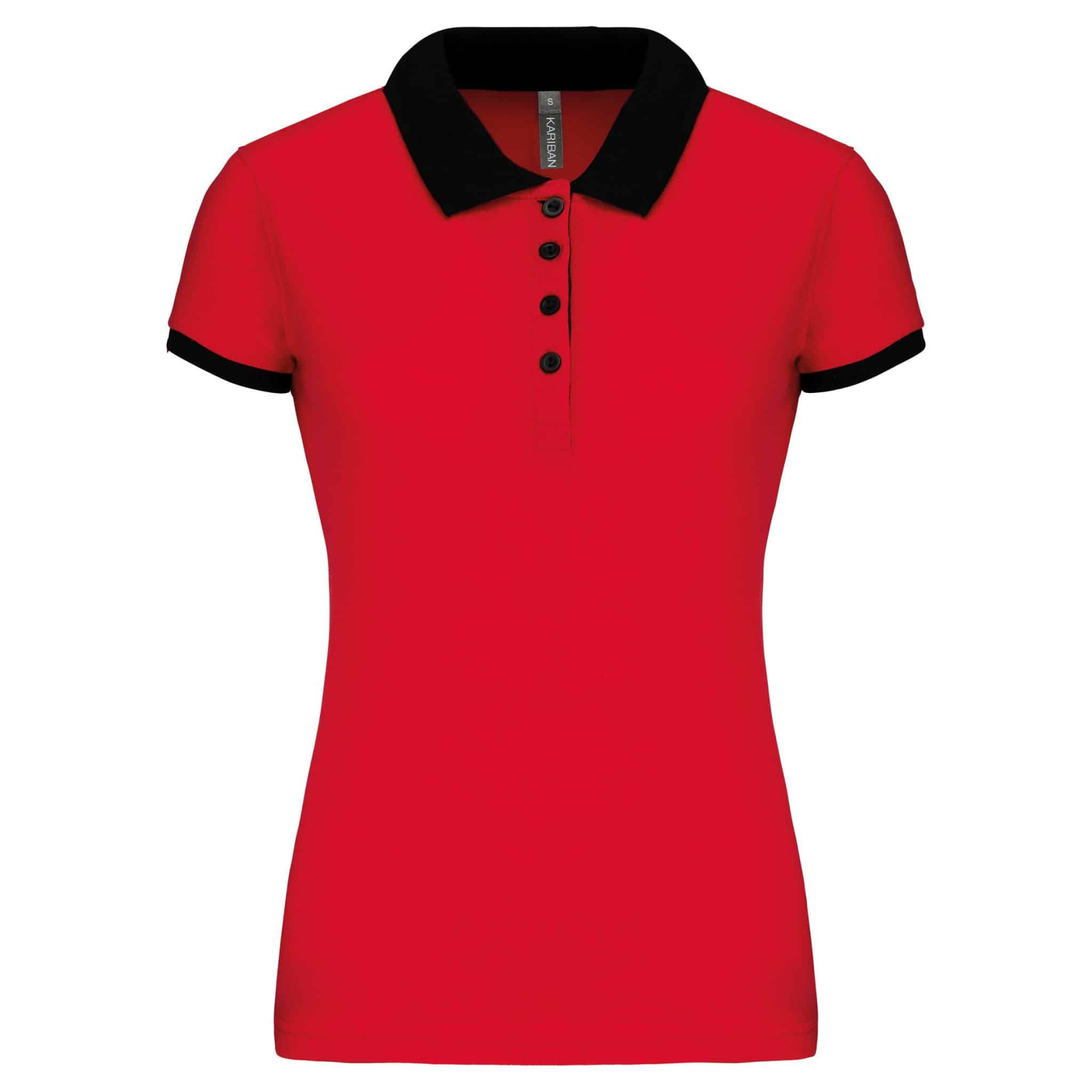 Miniature 14 pour Polo piqué bicolore femme