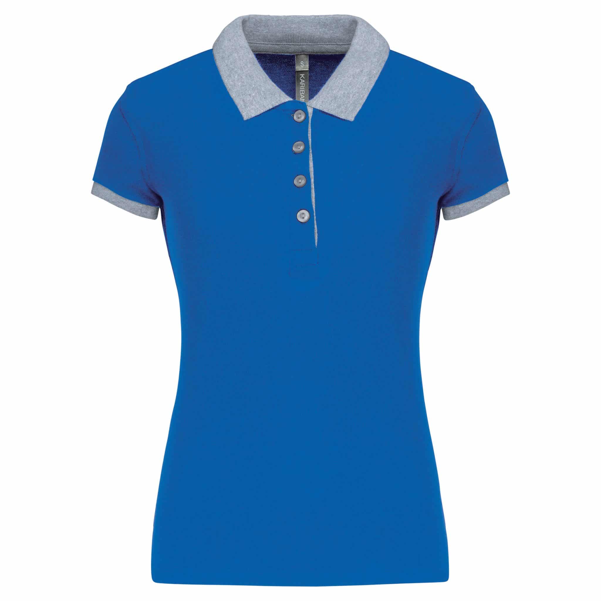 Miniature 12 pour Polo piqué bicolore femme