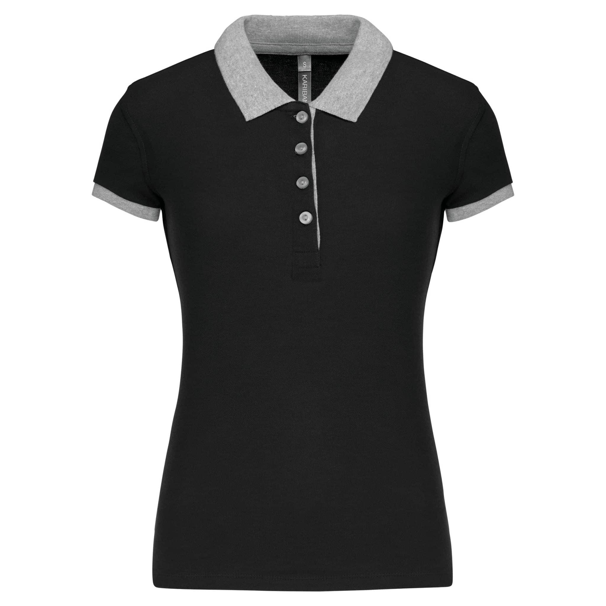 Miniature 11 pour Polo piqué bicolore femme