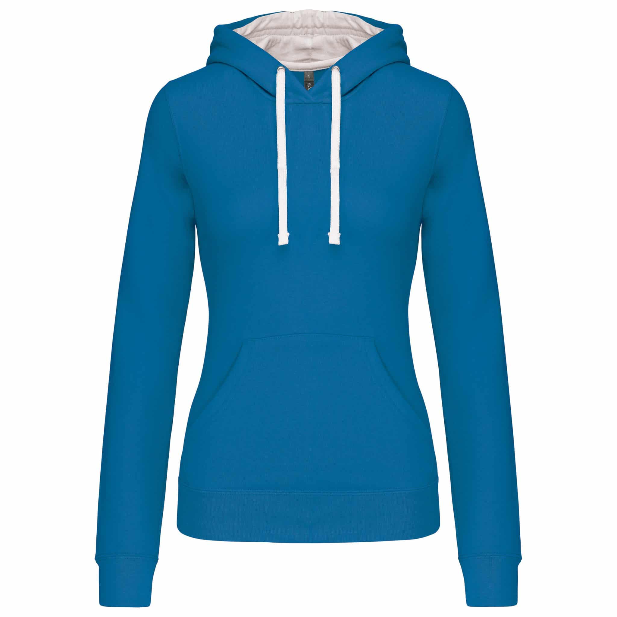Miniature 24 pour Sweat-shirt capuche contrastée femme