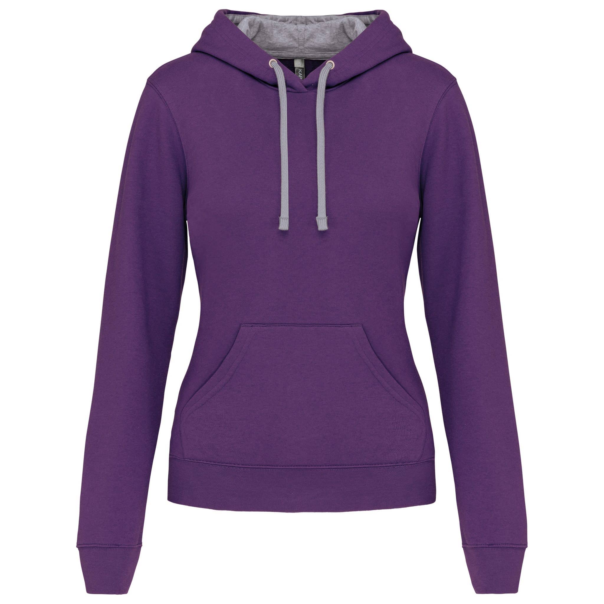 Miniature 21 pour Sweat-shirt capuche contrastée femme