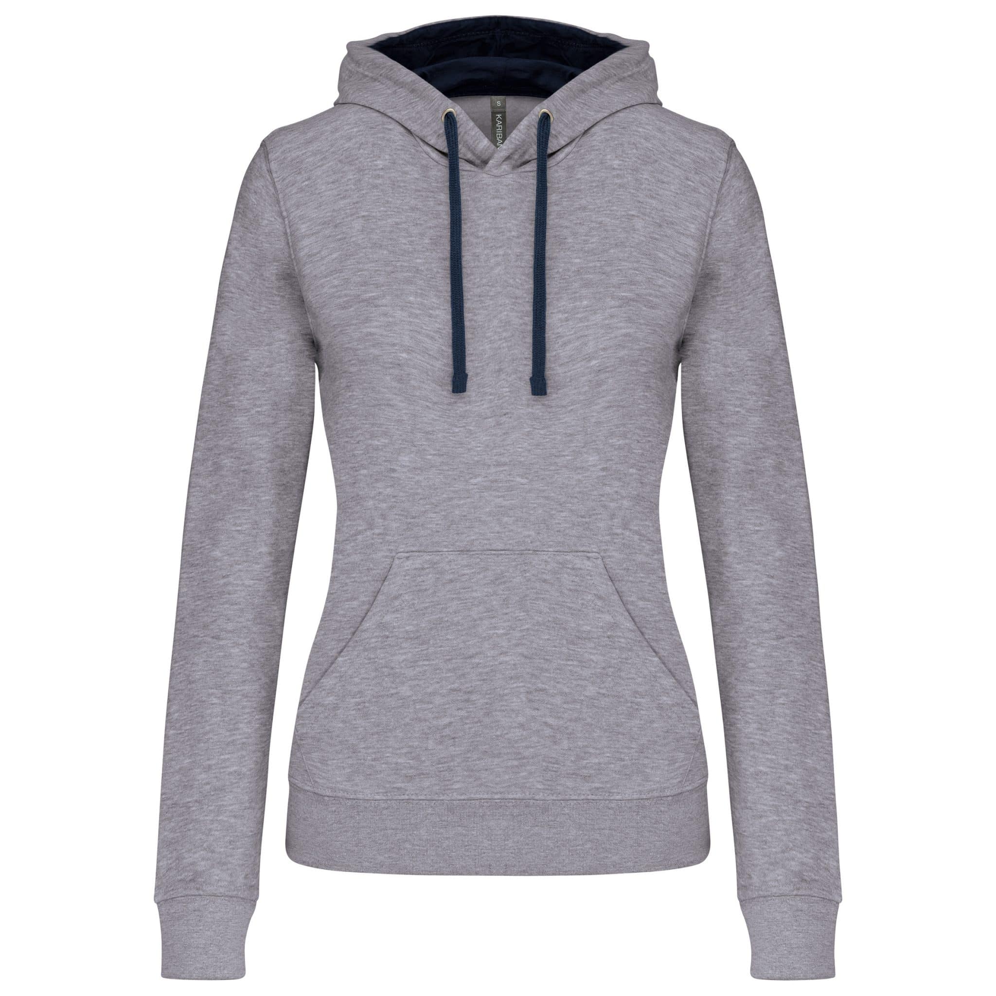 Miniature 20 pour Sweat-shirt capuche contrastée femme