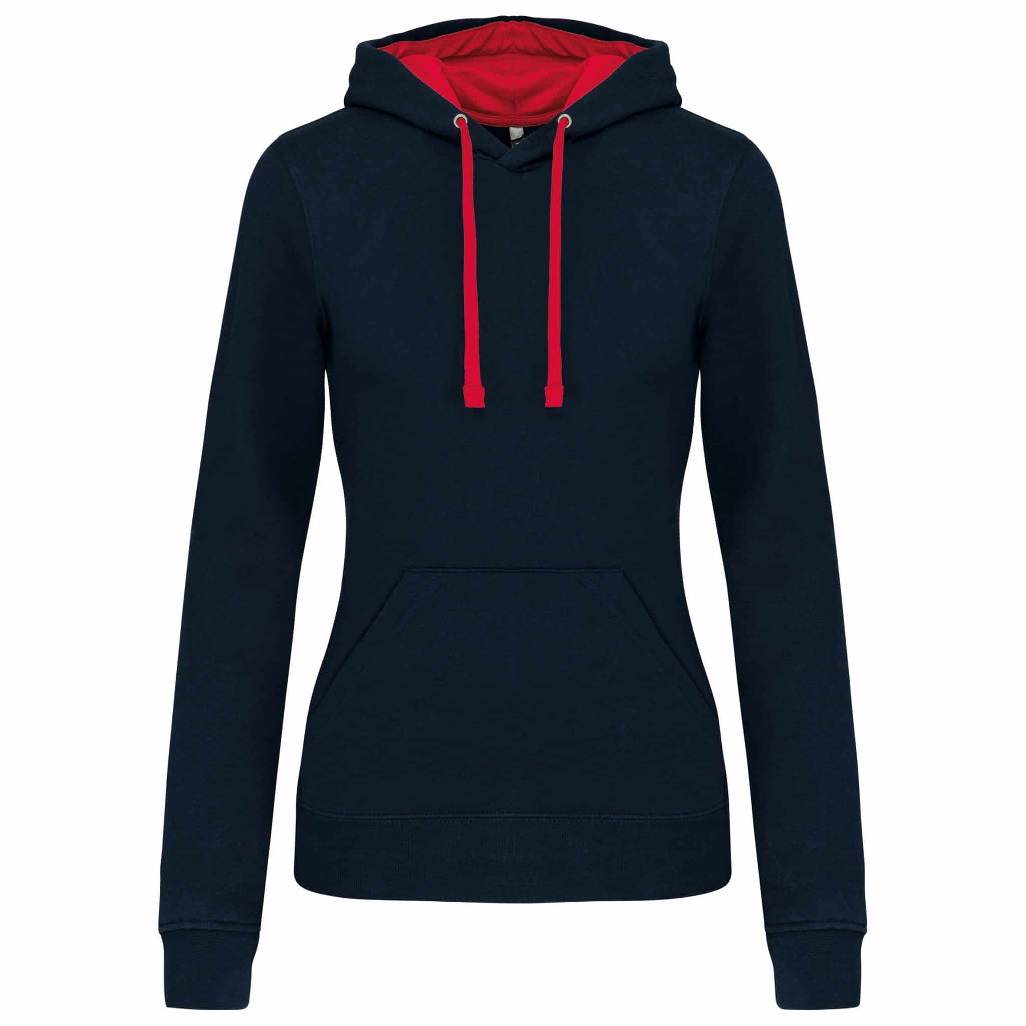 Miniature 18 pour Sweat-shirt capuche contrastée femme