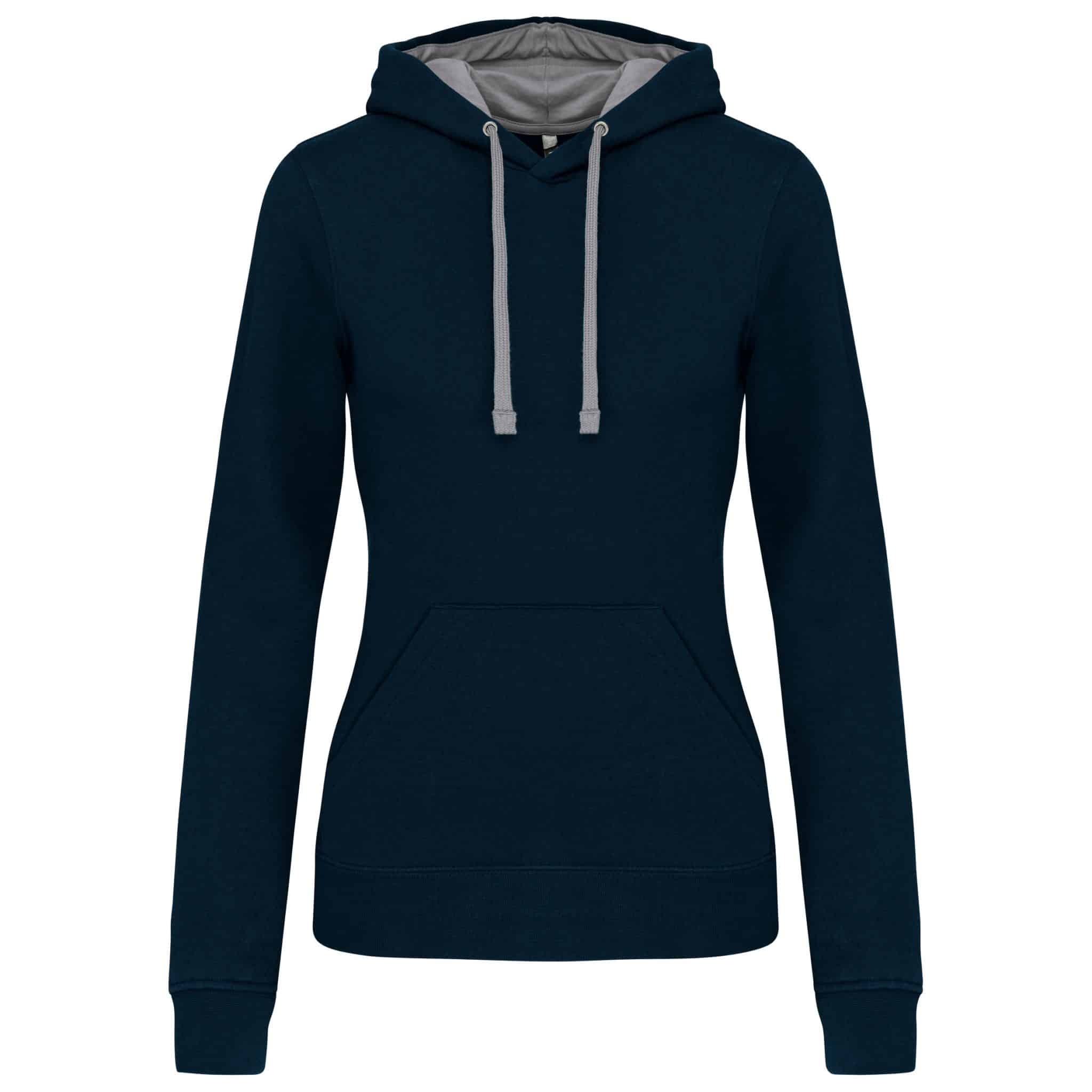 Miniature 17 pour Sweat-shirt capuche contrastée femme