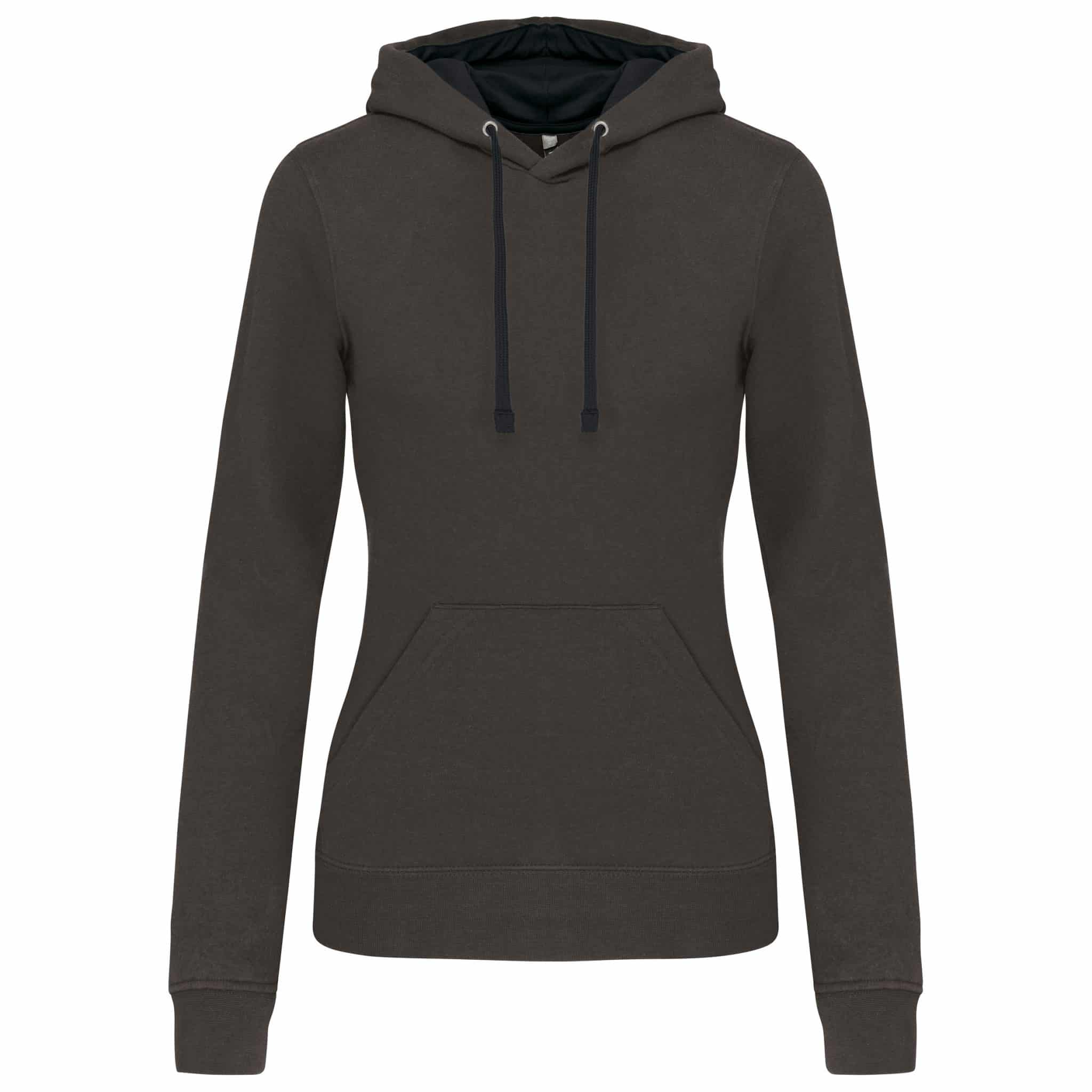 Miniature 12 pour Sweat-shirt capuche contrastée femme