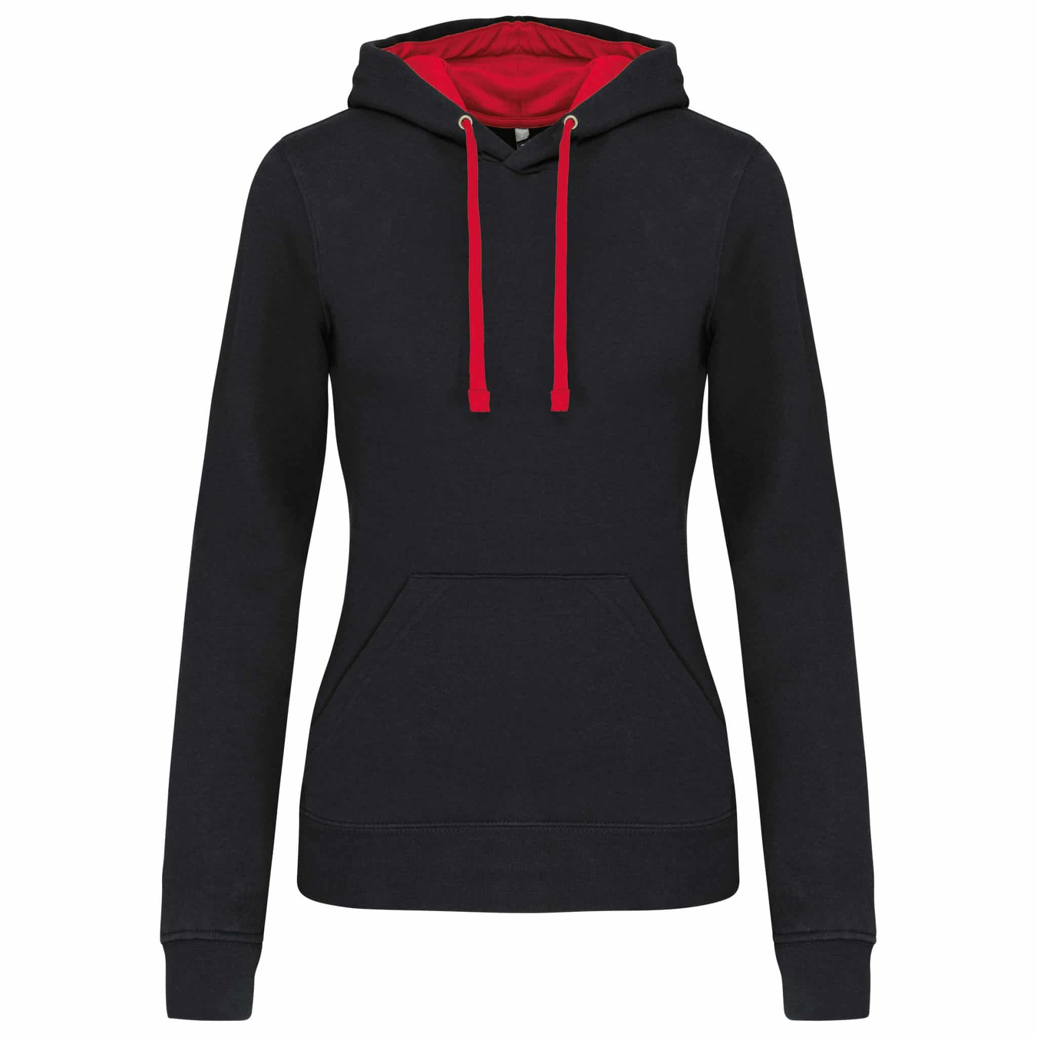 Miniature 10 pour Sweat-shirt capuche contrastée femme