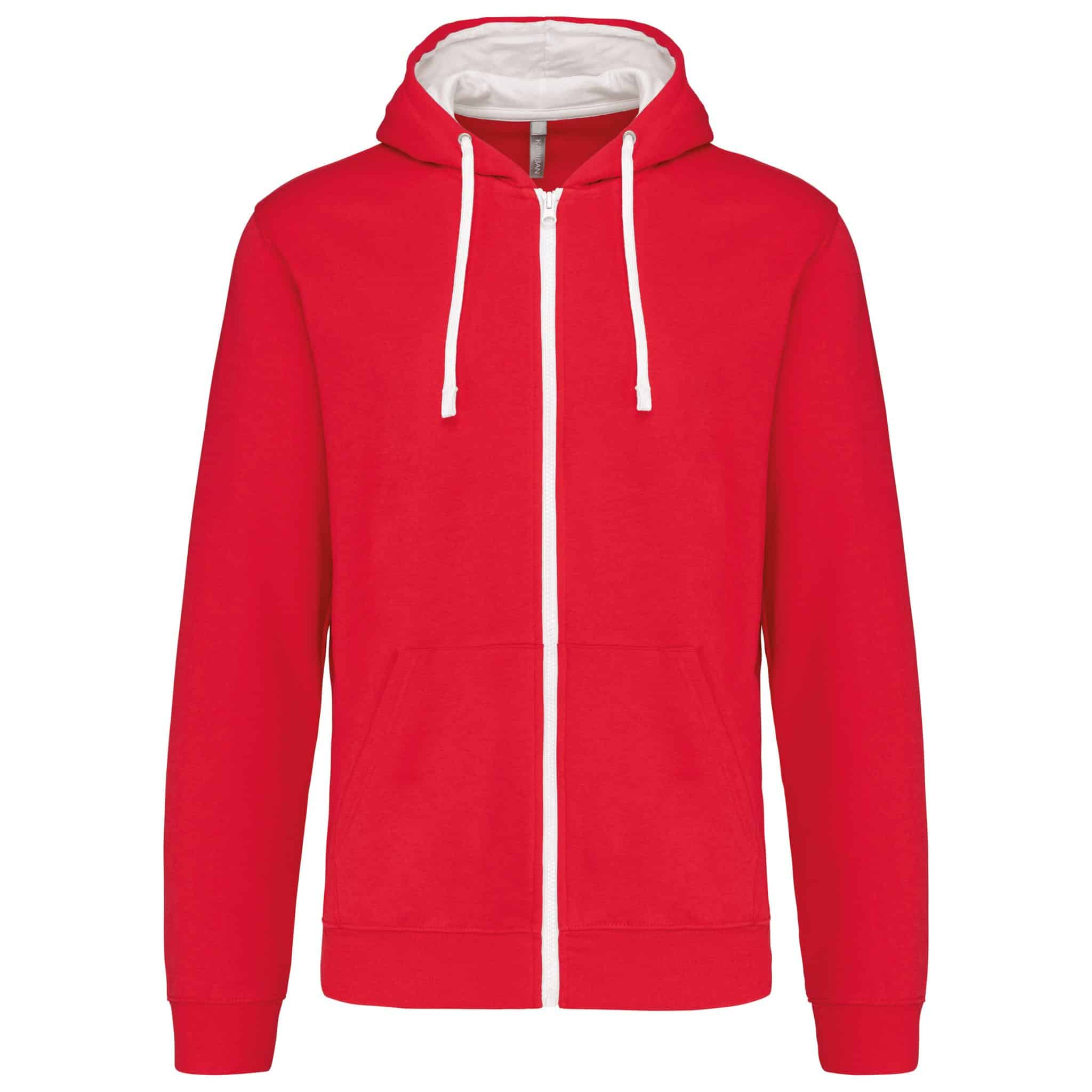 Miniature 18 pour Sweat-shirt zippé capuche contrastée