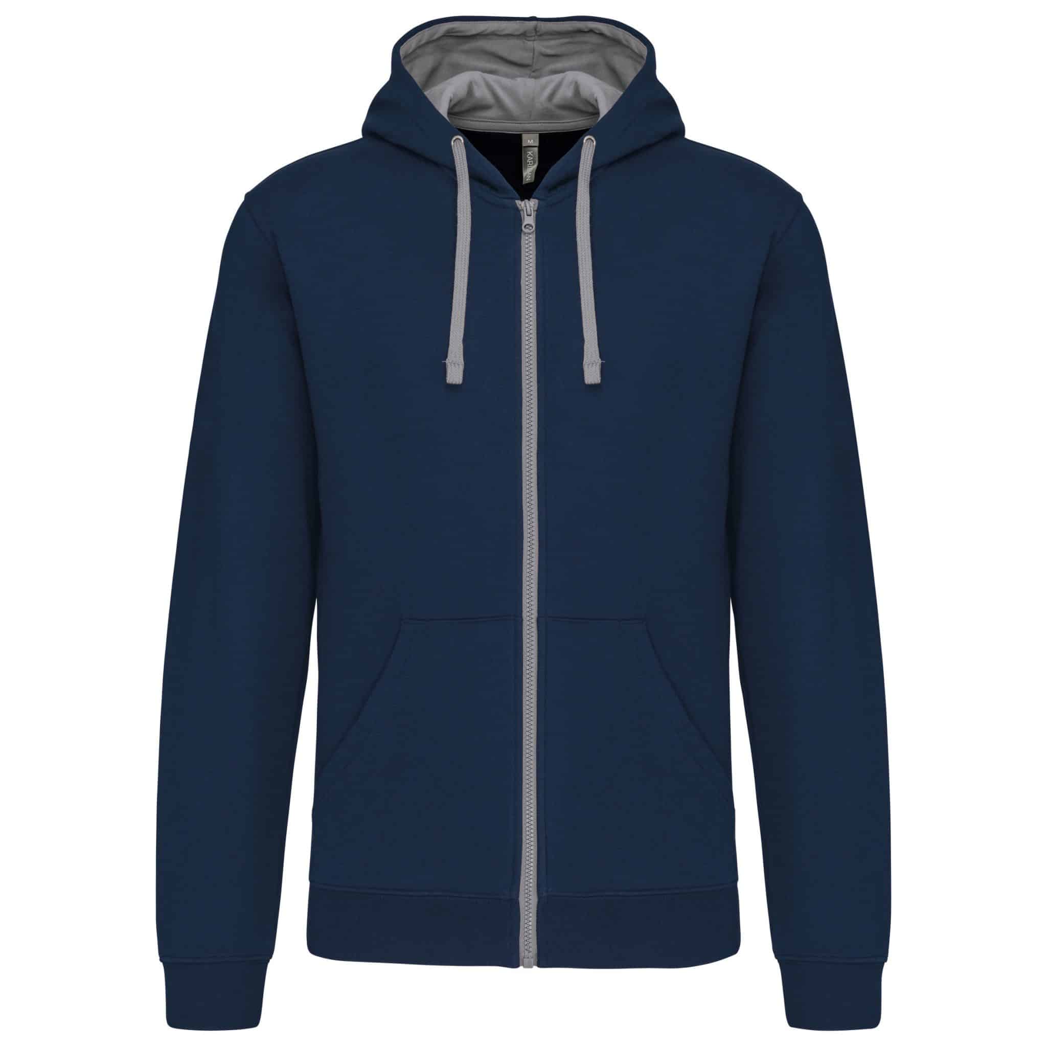 Miniature 15 pour Sweat-shirt zippé capuche contrastée