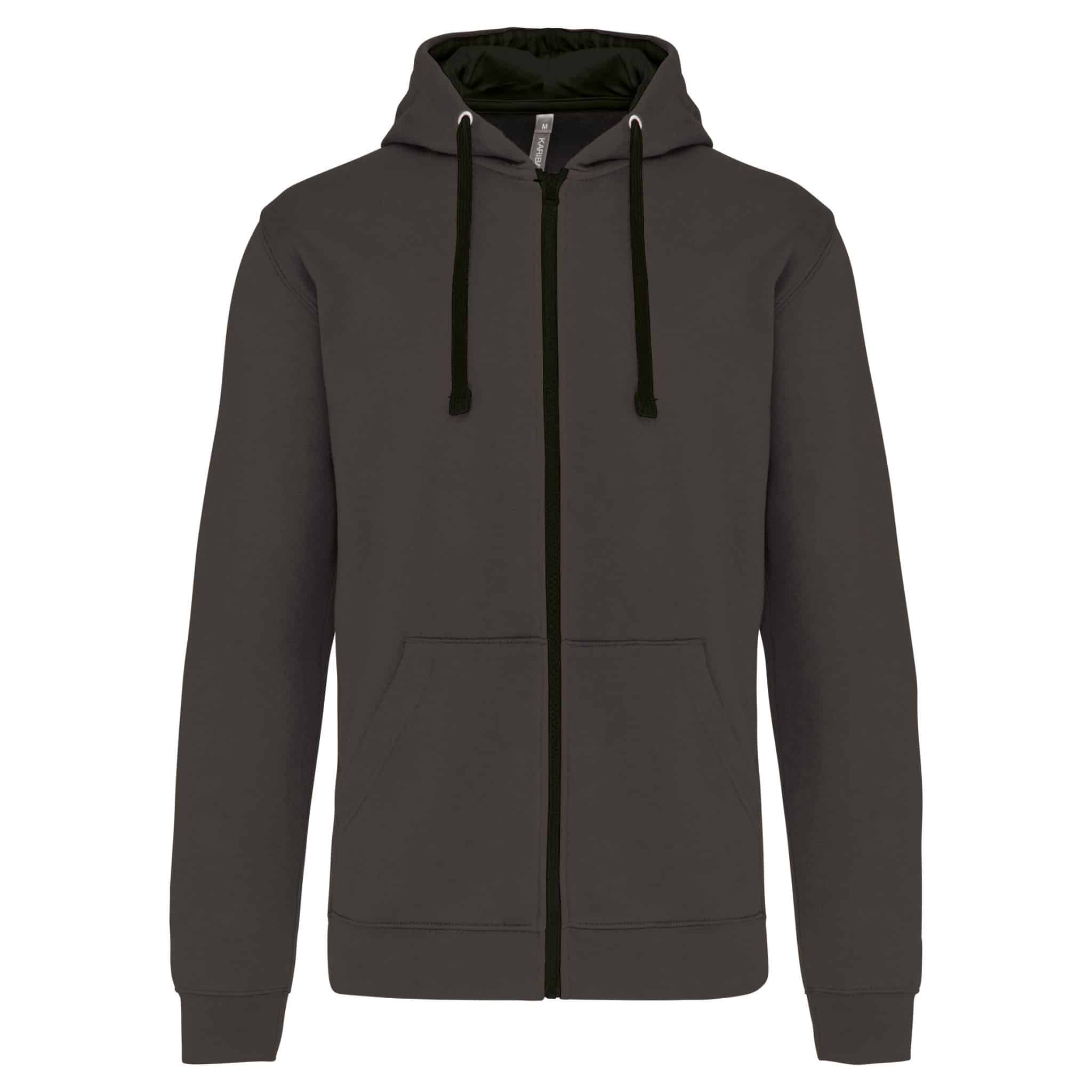 Miniature 12 pour Sweat-shirt zippé capuche contrastée