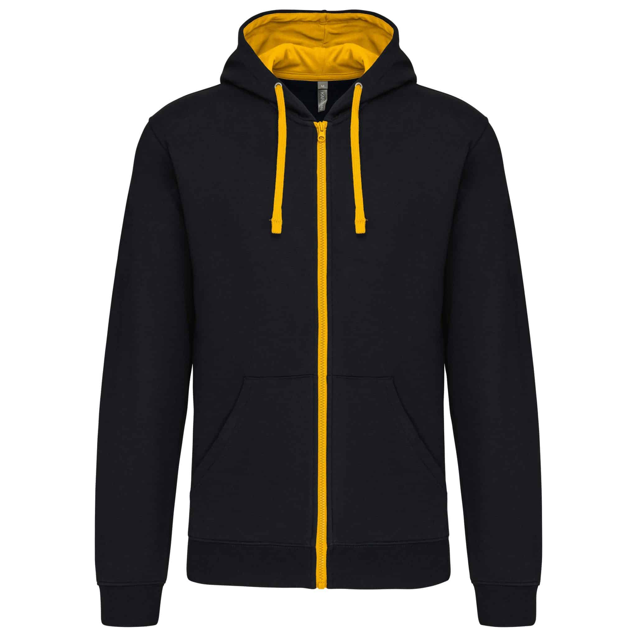 Miniature 11 pour Sweat-shirt zippé capuche contrastée