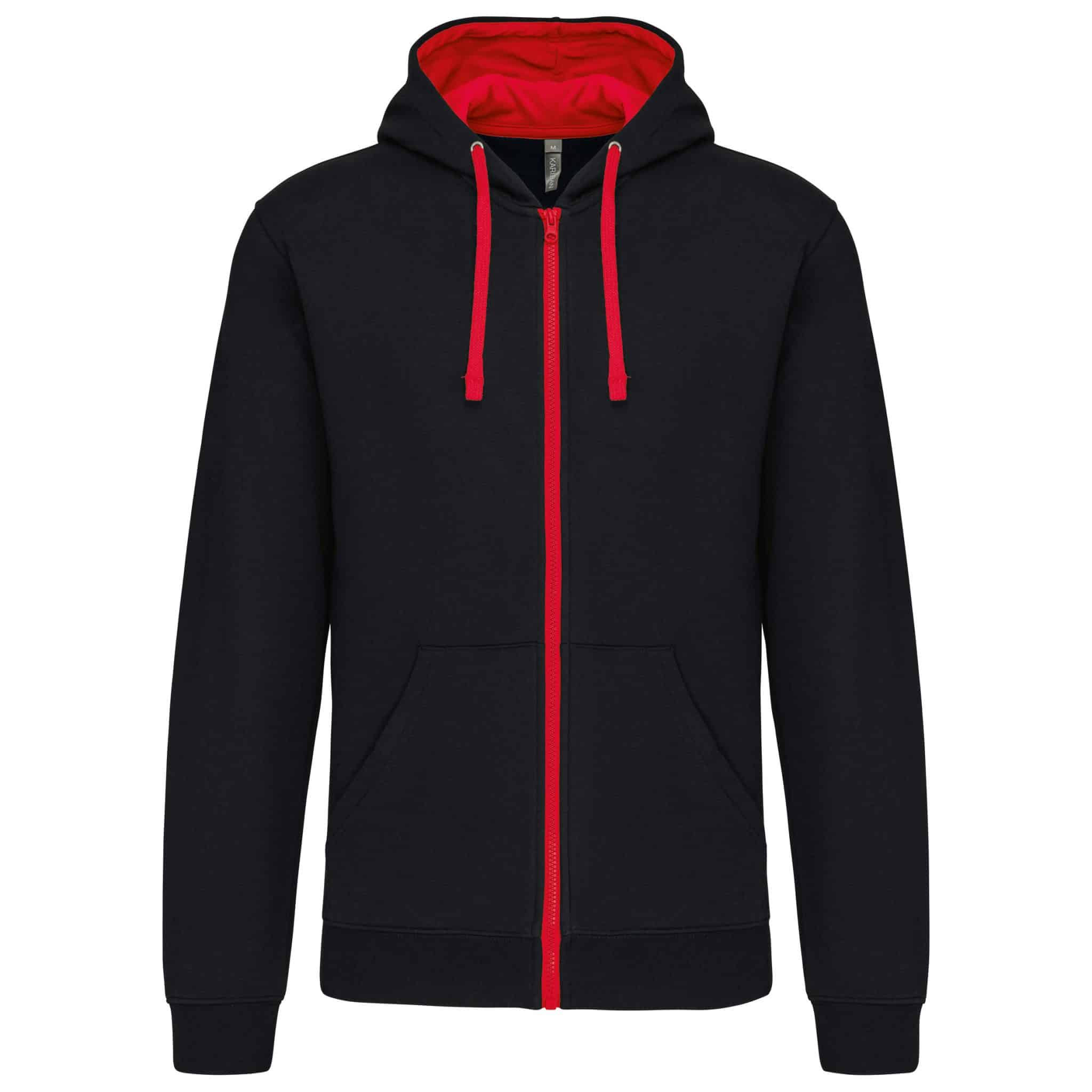 Miniature 10 pour Sweat-shirt zippé capuche contrastée