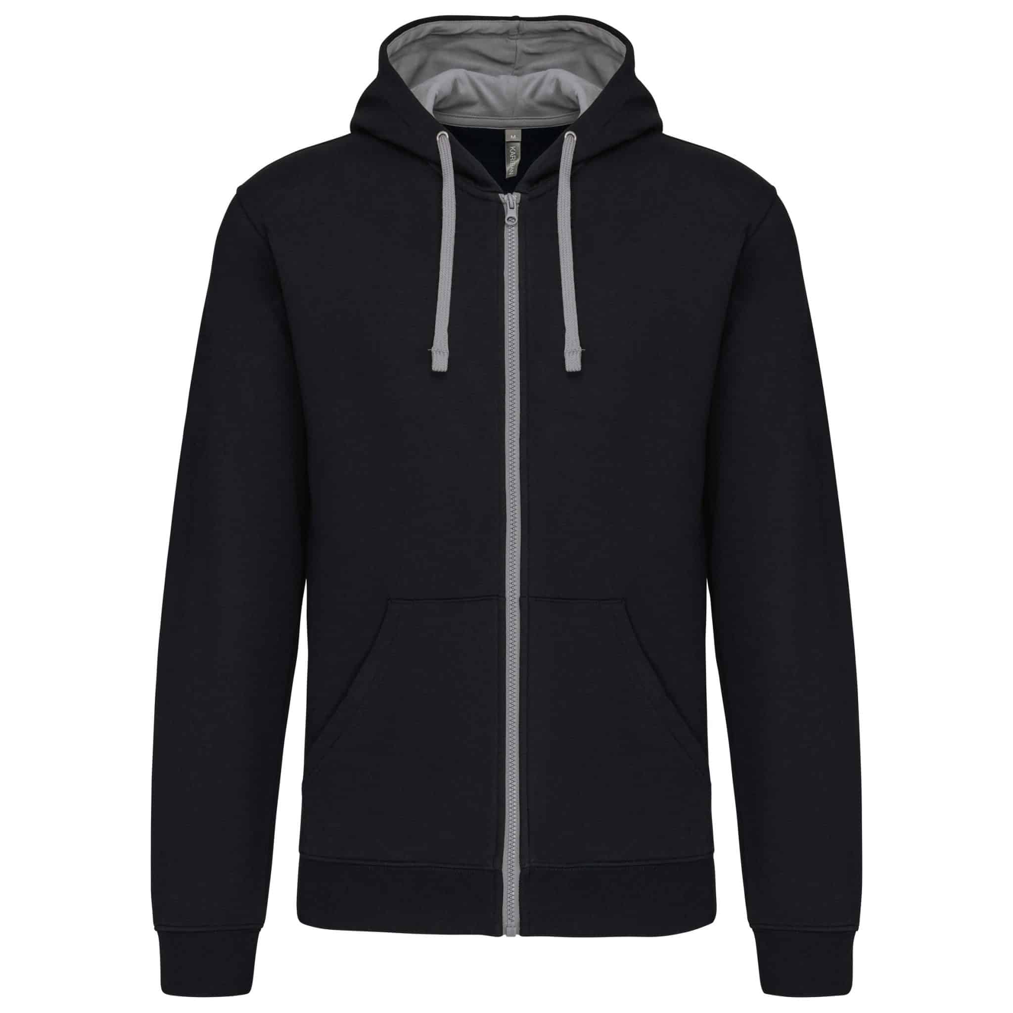 Miniature 9 pour Sweat-shirt zippé capuche contrastée