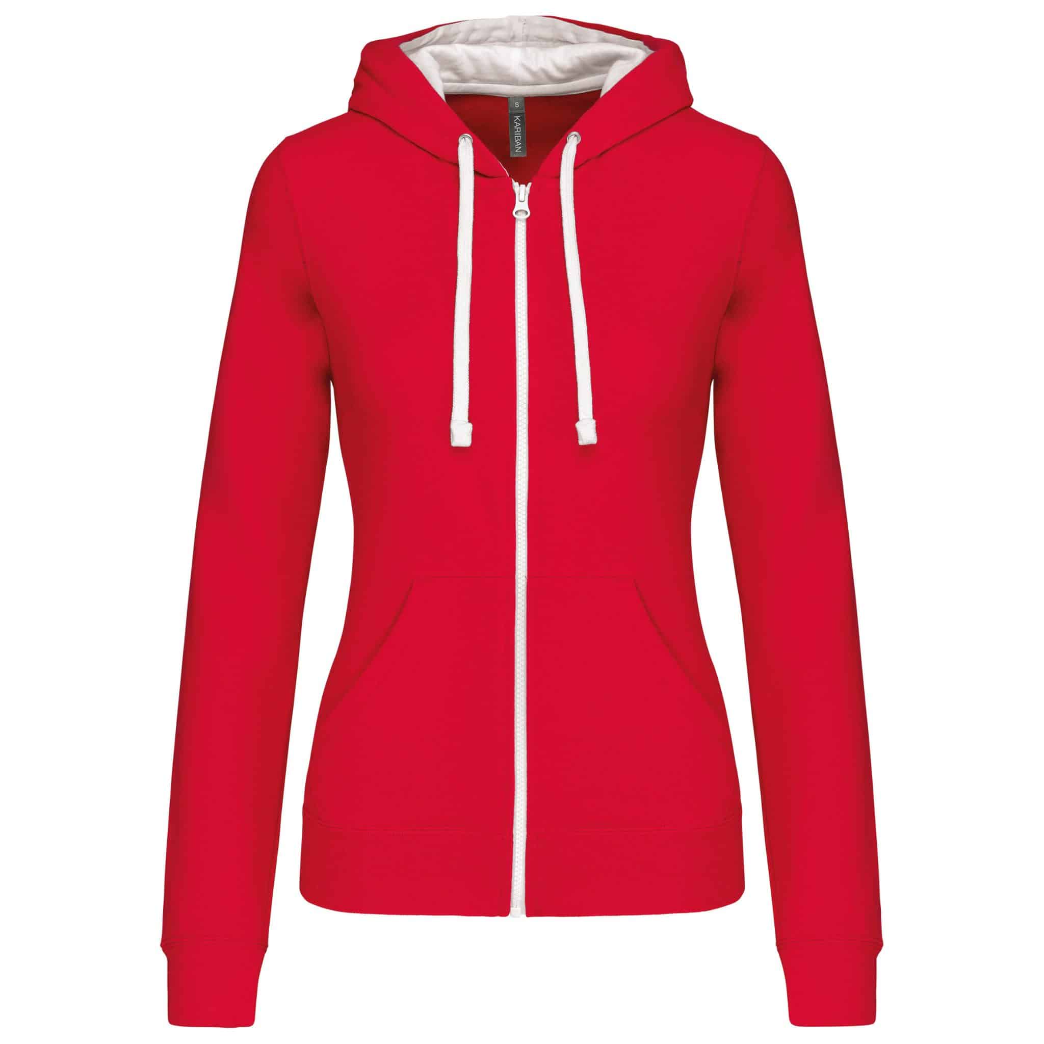 Miniature 14 pour Sweat-shirt zippé capuche contrastée femme