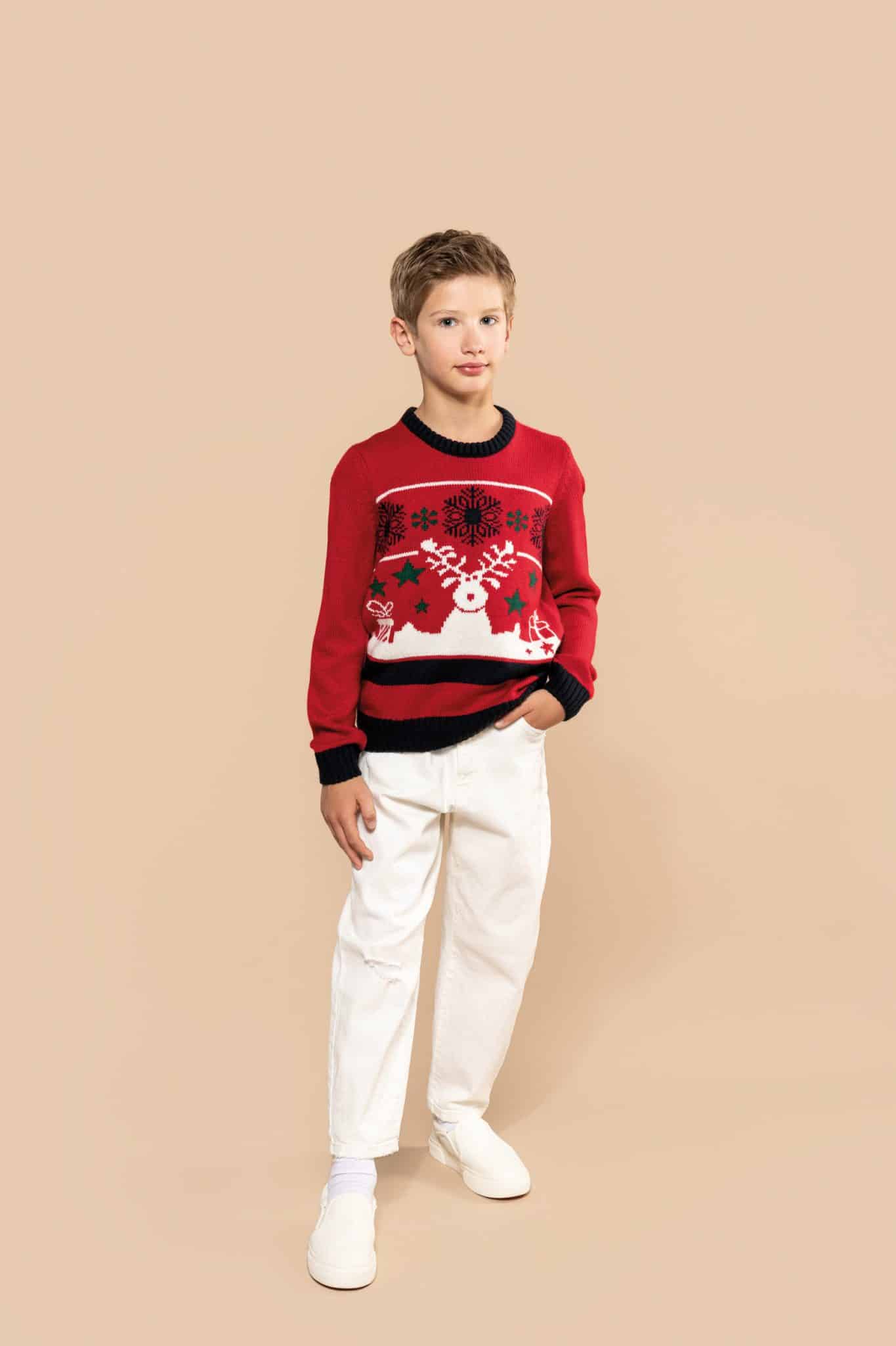 Miniature 4 pour Pullover col rond de Noël enfant