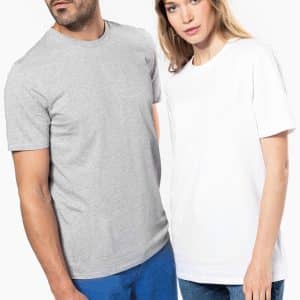 Visuel T-shirt col rond manches courtes unisexe