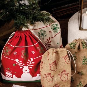 Visuel Sac avec cordon motifs de Noël