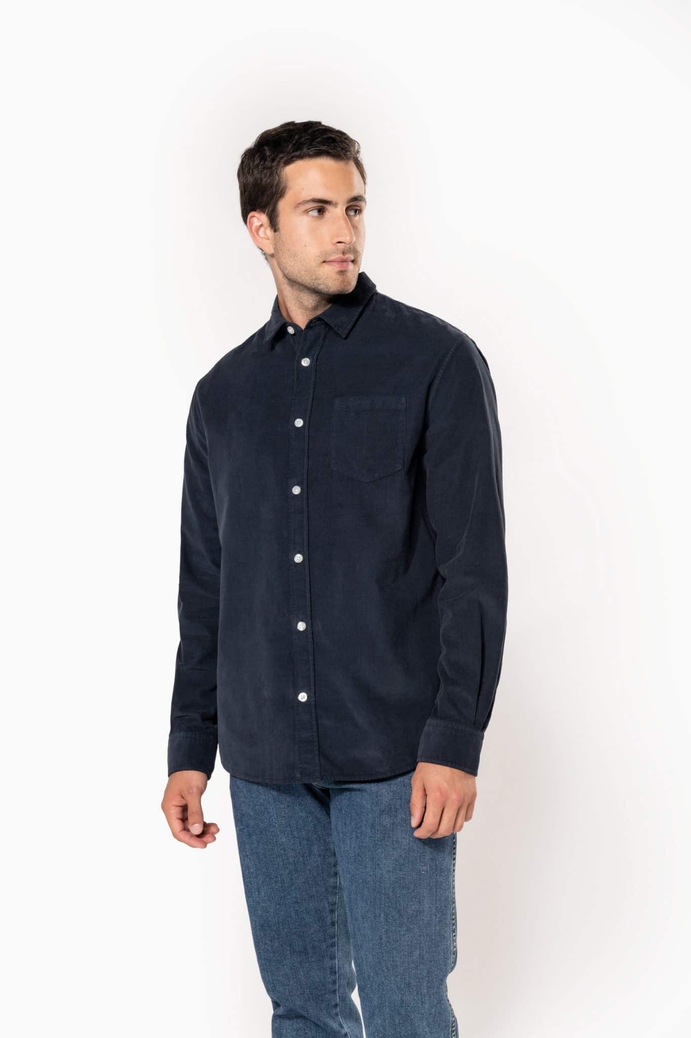 Miniature 3 pour Chemise manches longues en velours homme