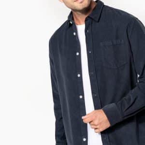Visuel Chemise manches longues en velours homme