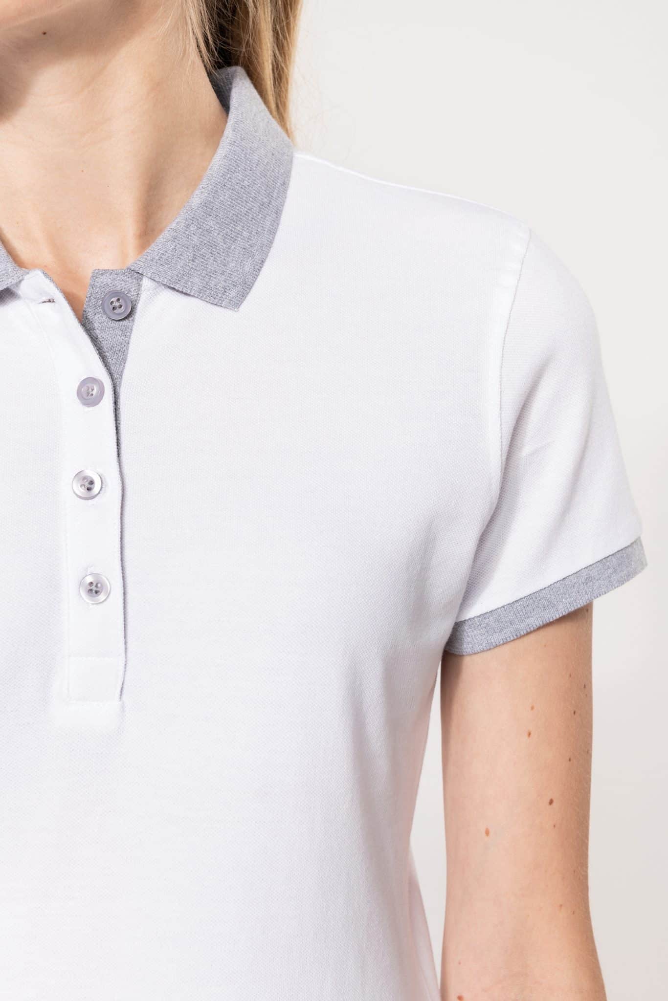 Miniature 7 pour Polo piqué bicolore femme