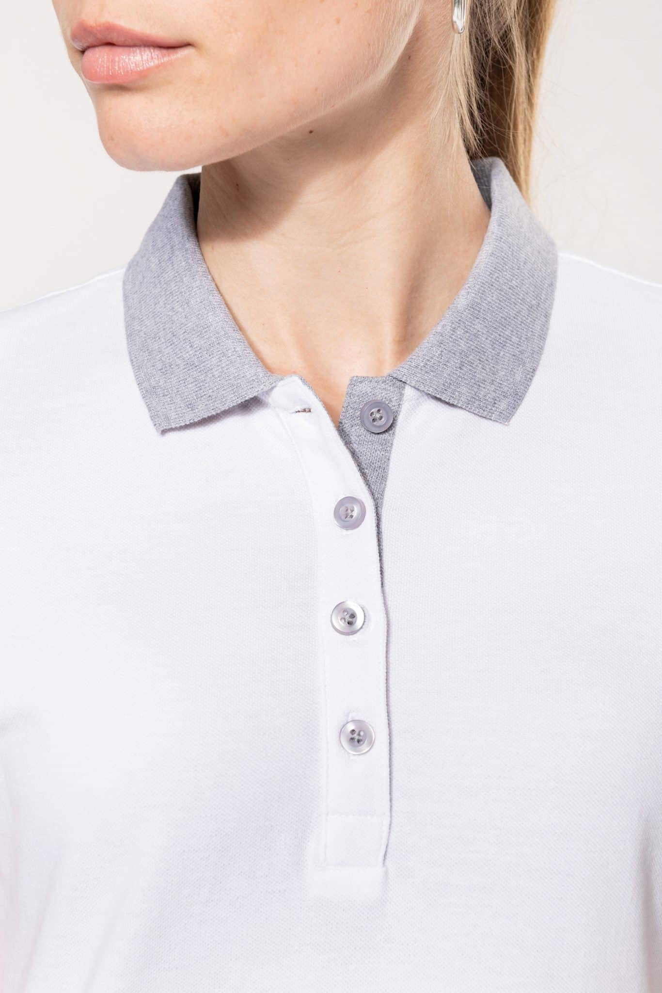 Miniature 6 pour Polo piqué bicolore femme