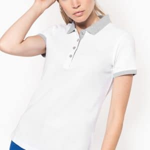 Visuel Polo piqué bicolore femme