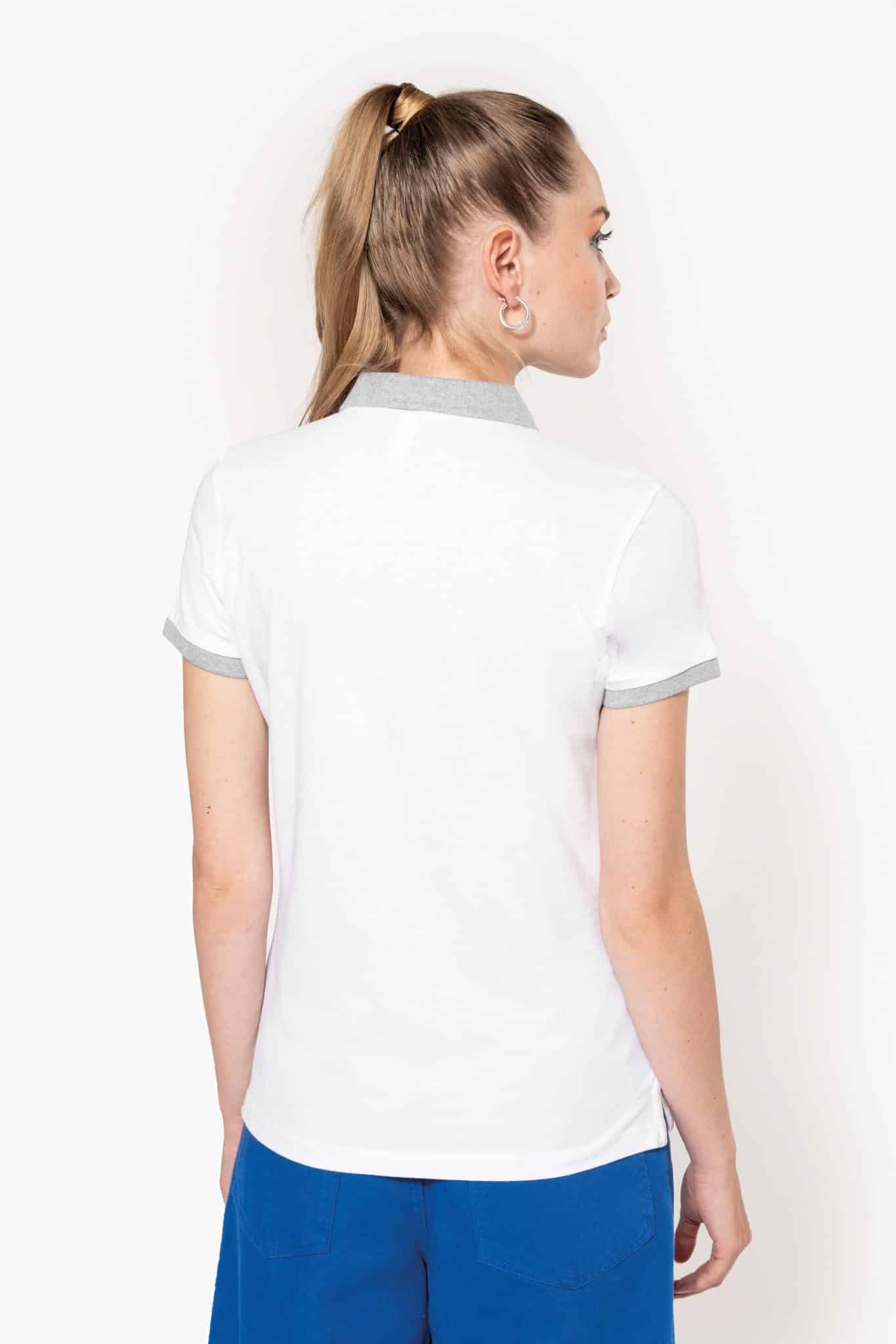Miniature 2 pour Polo piqué bicolore femme